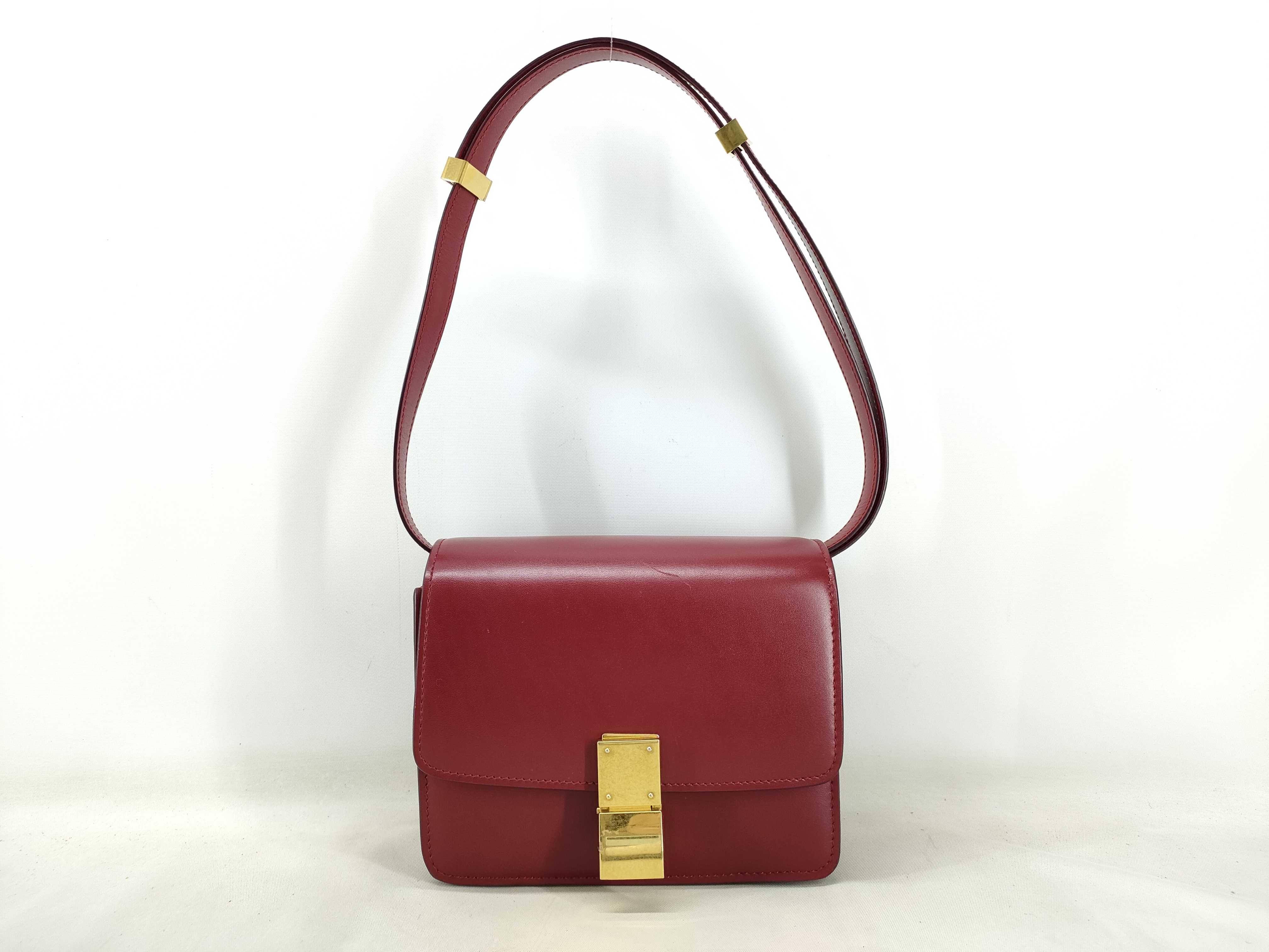 Classic Box Small Shoulder Bag, Leather, Red