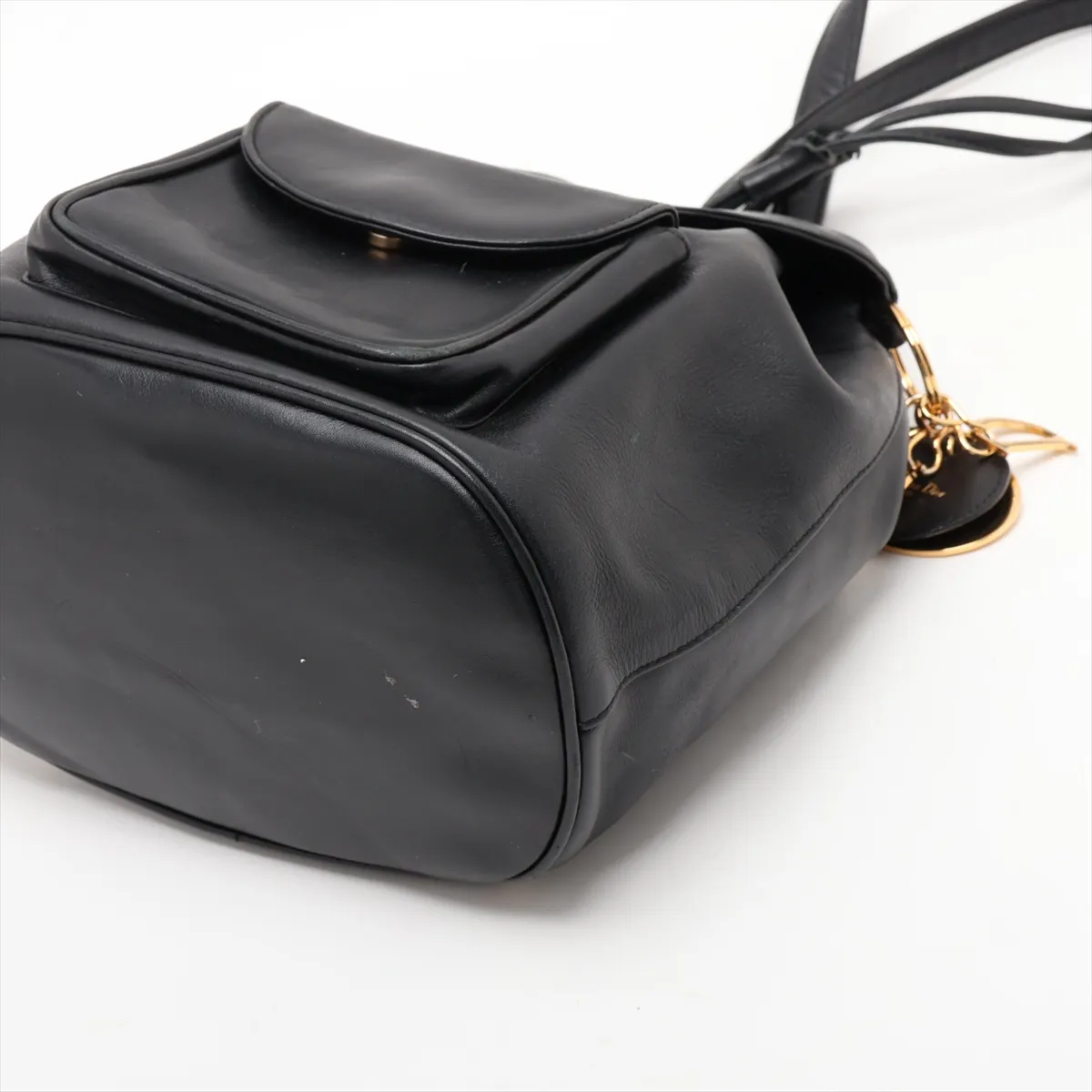 Lady Dior Leather Backpack/Rucksack, Black — view 3