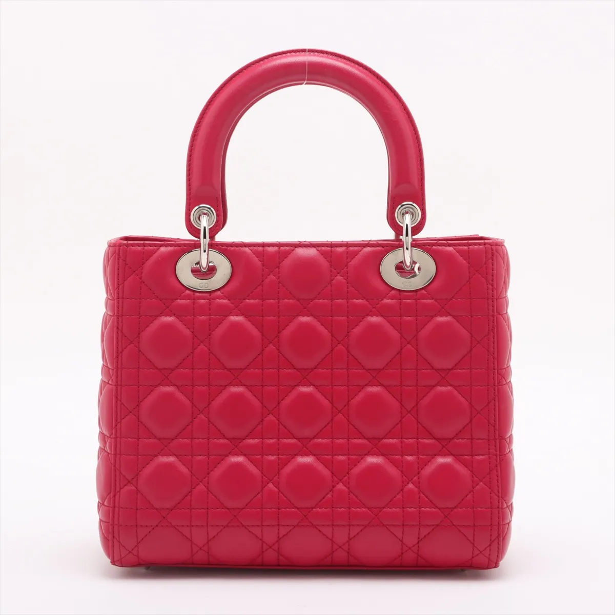 Cannage Lady Dior Leather 2WAY Handbag Red Bearer Guarantee — view 2