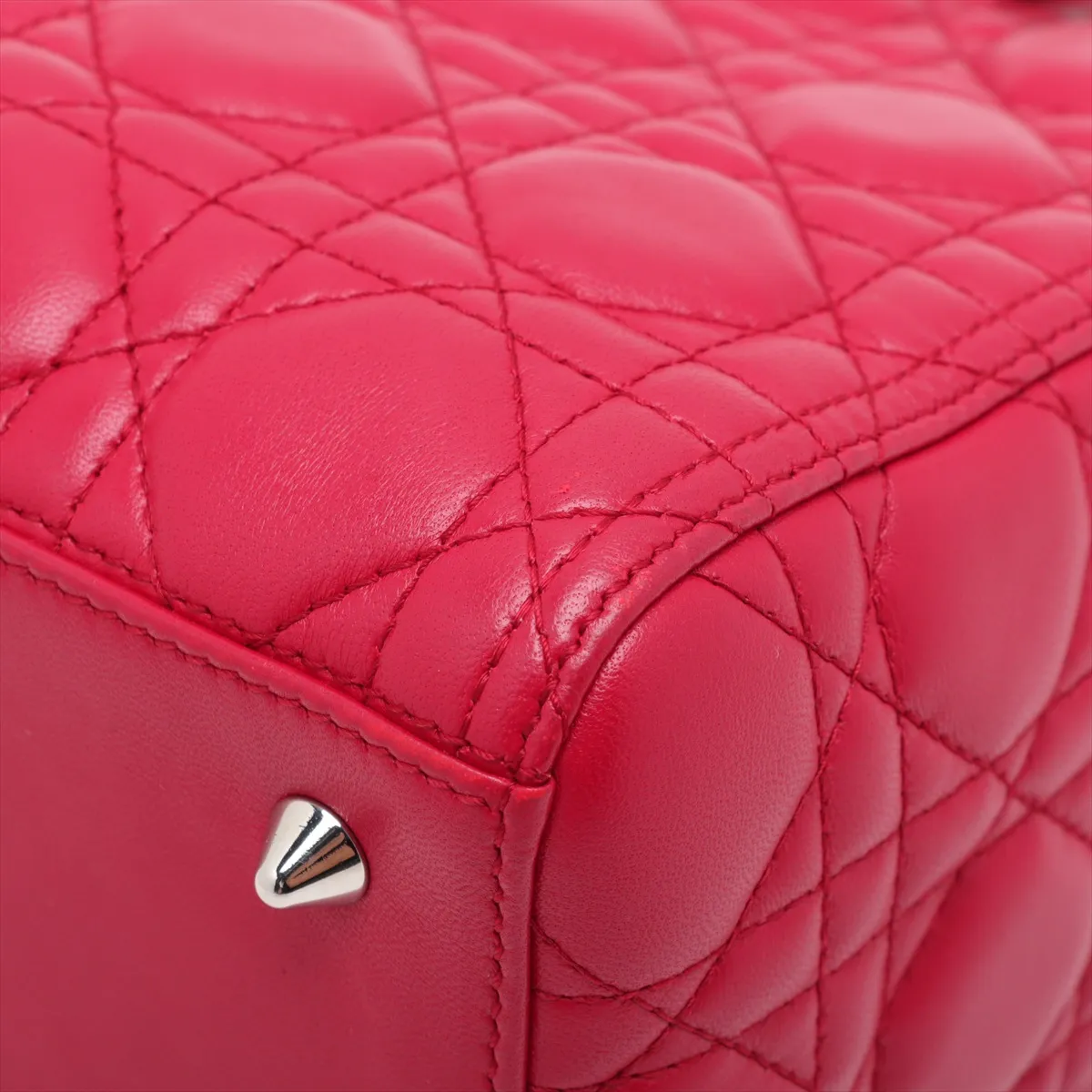 Cannage Lady Dior Leather 2WAY Handbag Red Bearer Guarantee — view 12