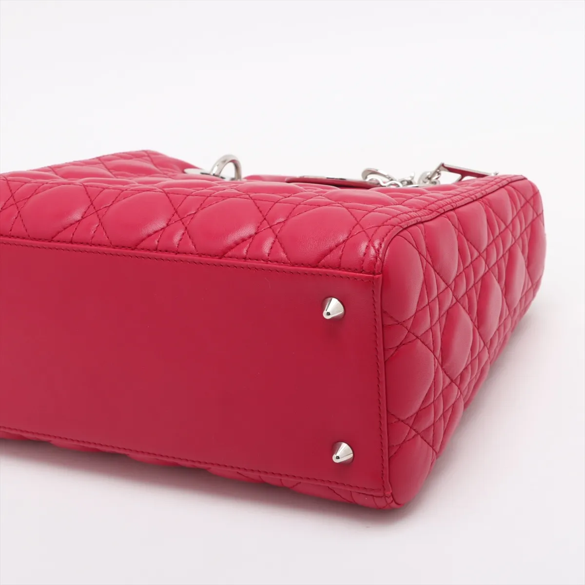 Cannage Lady Dior Leather 2WAY Handbag Red Bearer Guarantee — view 3