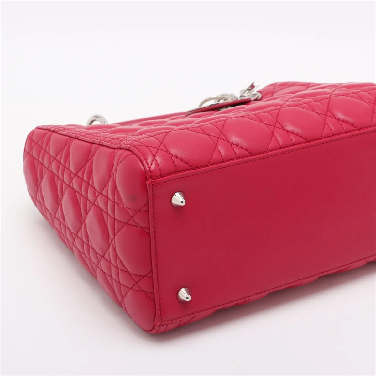 Cannage Lady Dior Leather 2WAY Handbag Red Bearer Guarantee — view 4