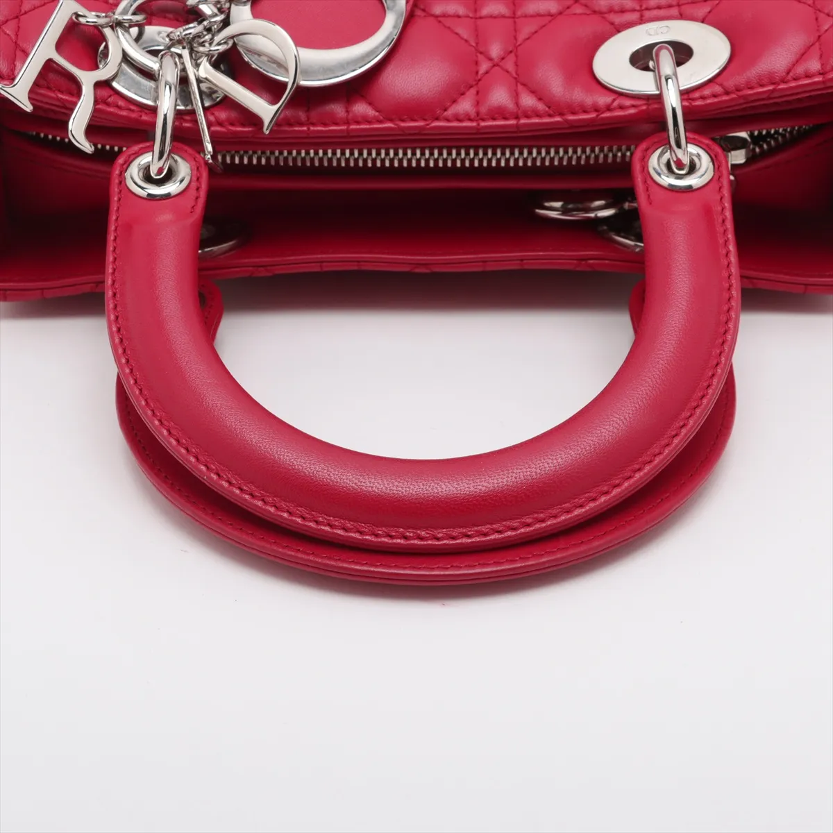 Cannage Lady Dior Leather 2WAY Handbag Red Bearer Guarantee — view 5