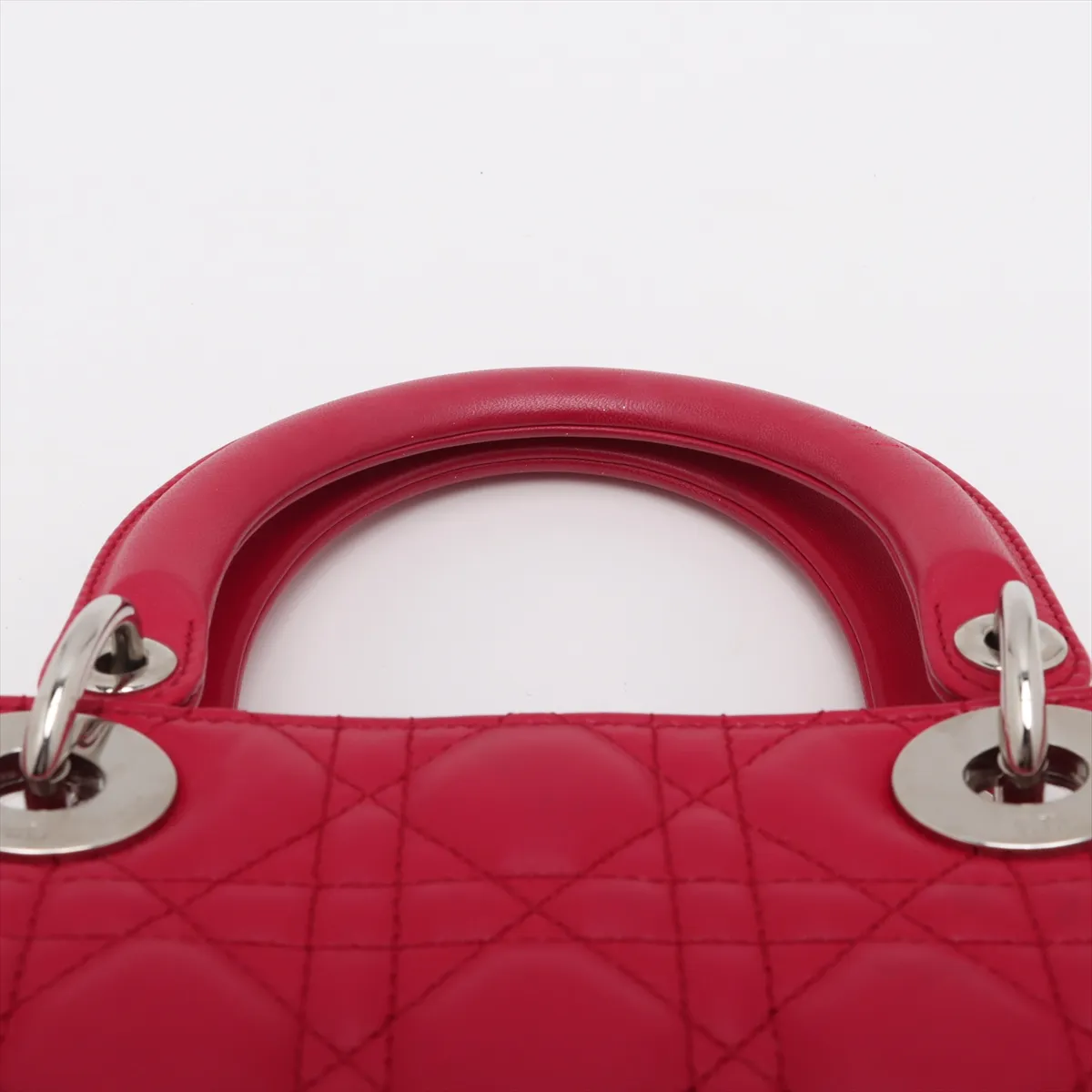 Cannage Lady Dior Leather 2WAY Handbag Red Bearer Guarantee — view 6