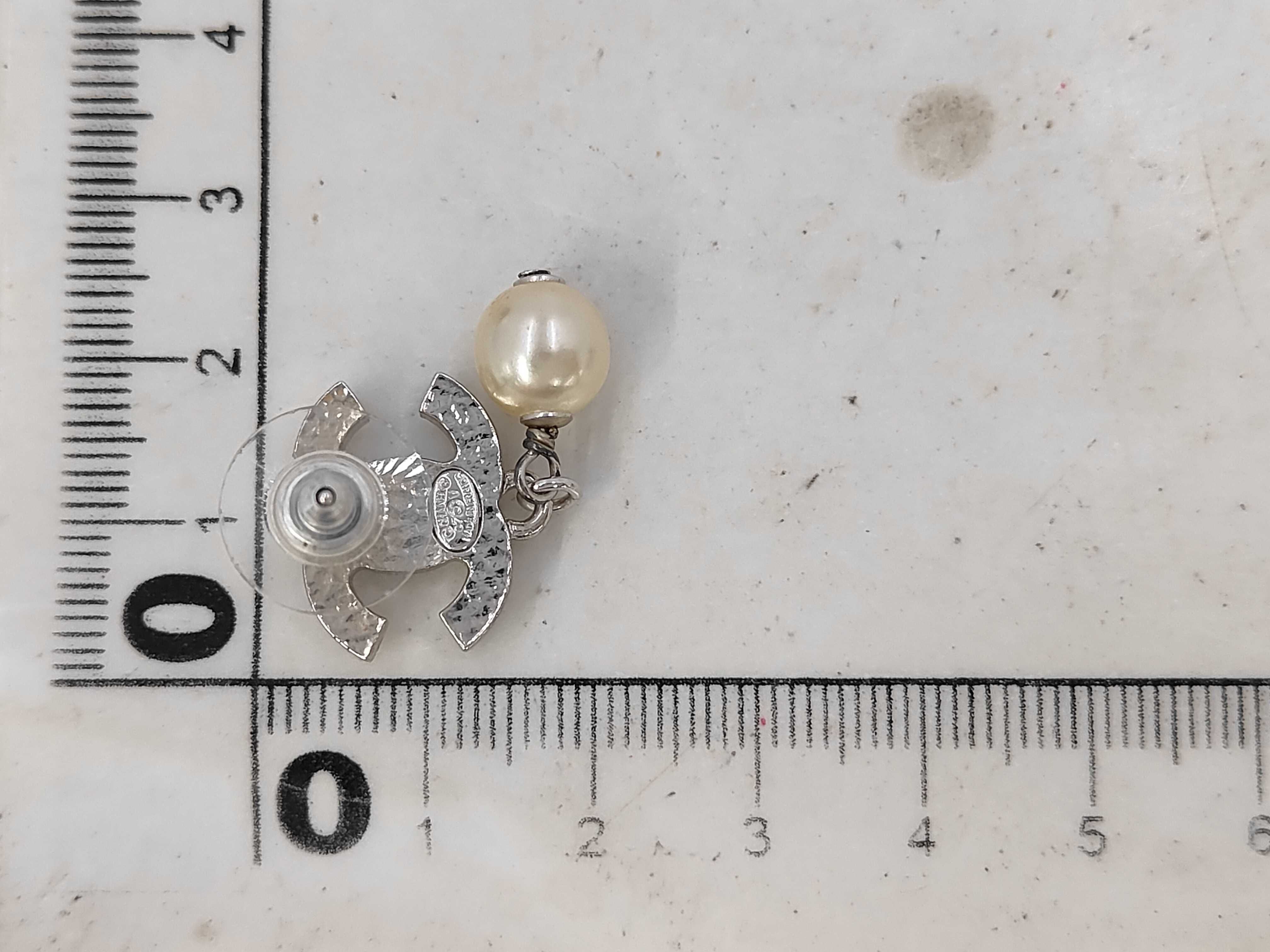 pearl earrings with Coco Mark — view 7