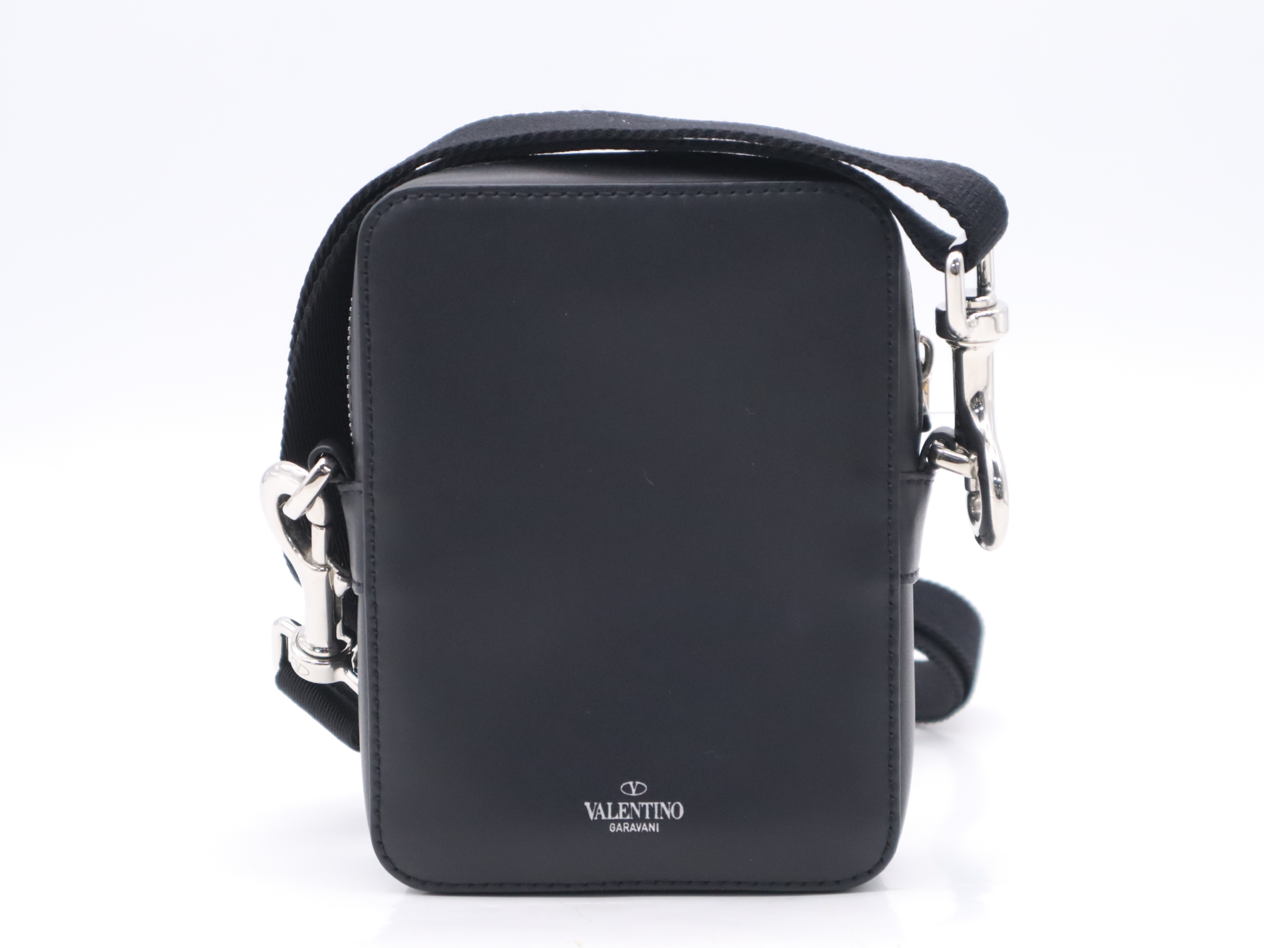 2Y2B0943WJW Calfskin Small Crossbody Shoulder Bag, Black, Silver Hardware, Includes Shoulder Strap and Dust Bag. — view 2