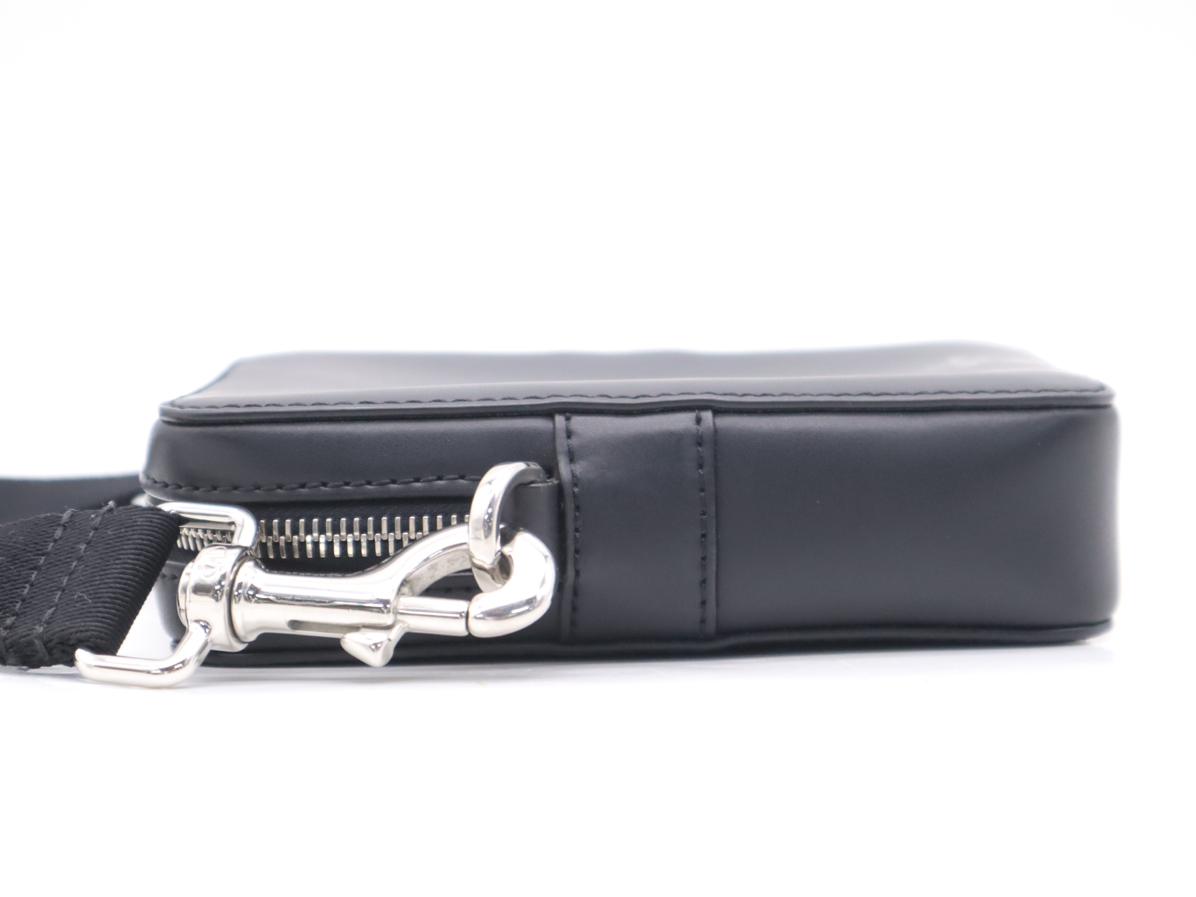 2Y2B0943WJW Calfskin Small Crossbody Shoulder Bag, Black, Silver Hardware, Includes Shoulder Strap and Dust Bag. — view 3