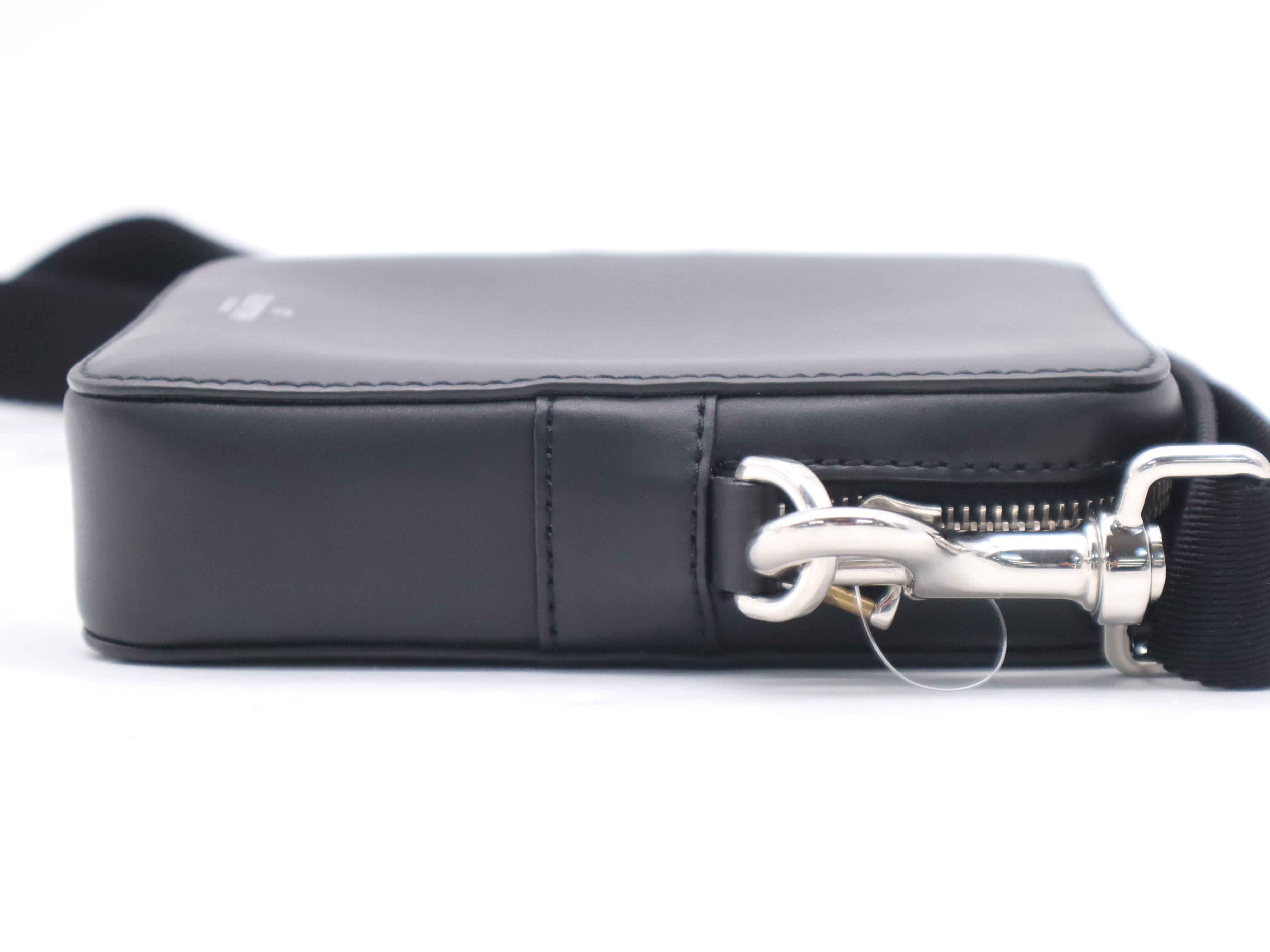 2Y2B0943WJW Calfskin Small Crossbody Shoulder Bag, Black, Silver Hardware, Includes Shoulder Strap and Dust Bag. — view 5