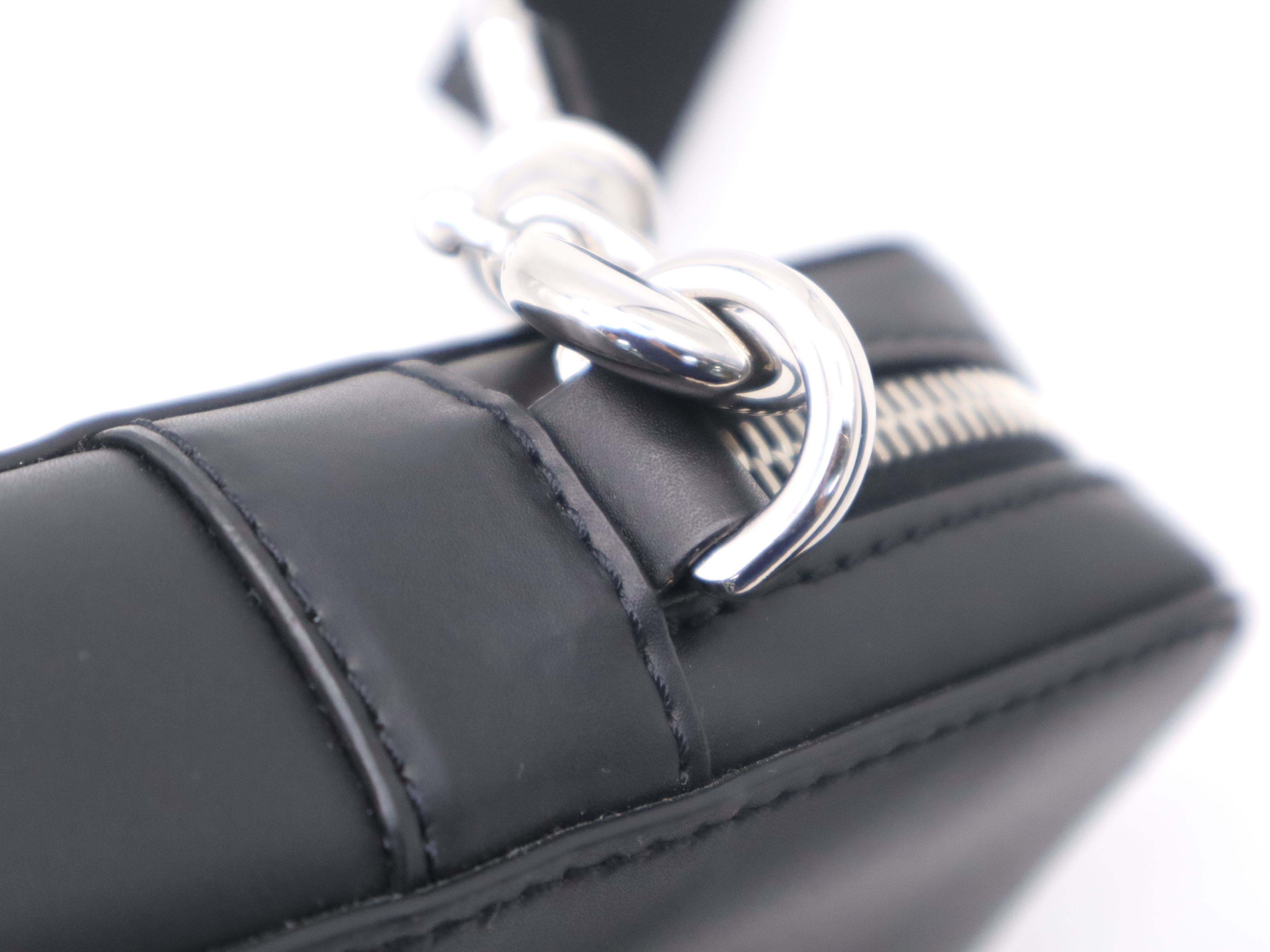 2Y2B0943WJW Calfskin Small Crossbody Shoulder Bag, Black, Silver Hardware, Includes Shoulder Strap and Dust Bag. — view 7
