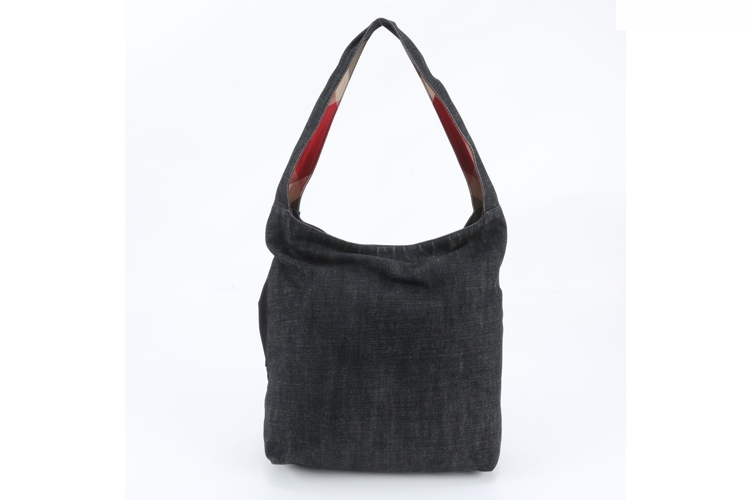 Denim check ribbon shoulder bag — view 3