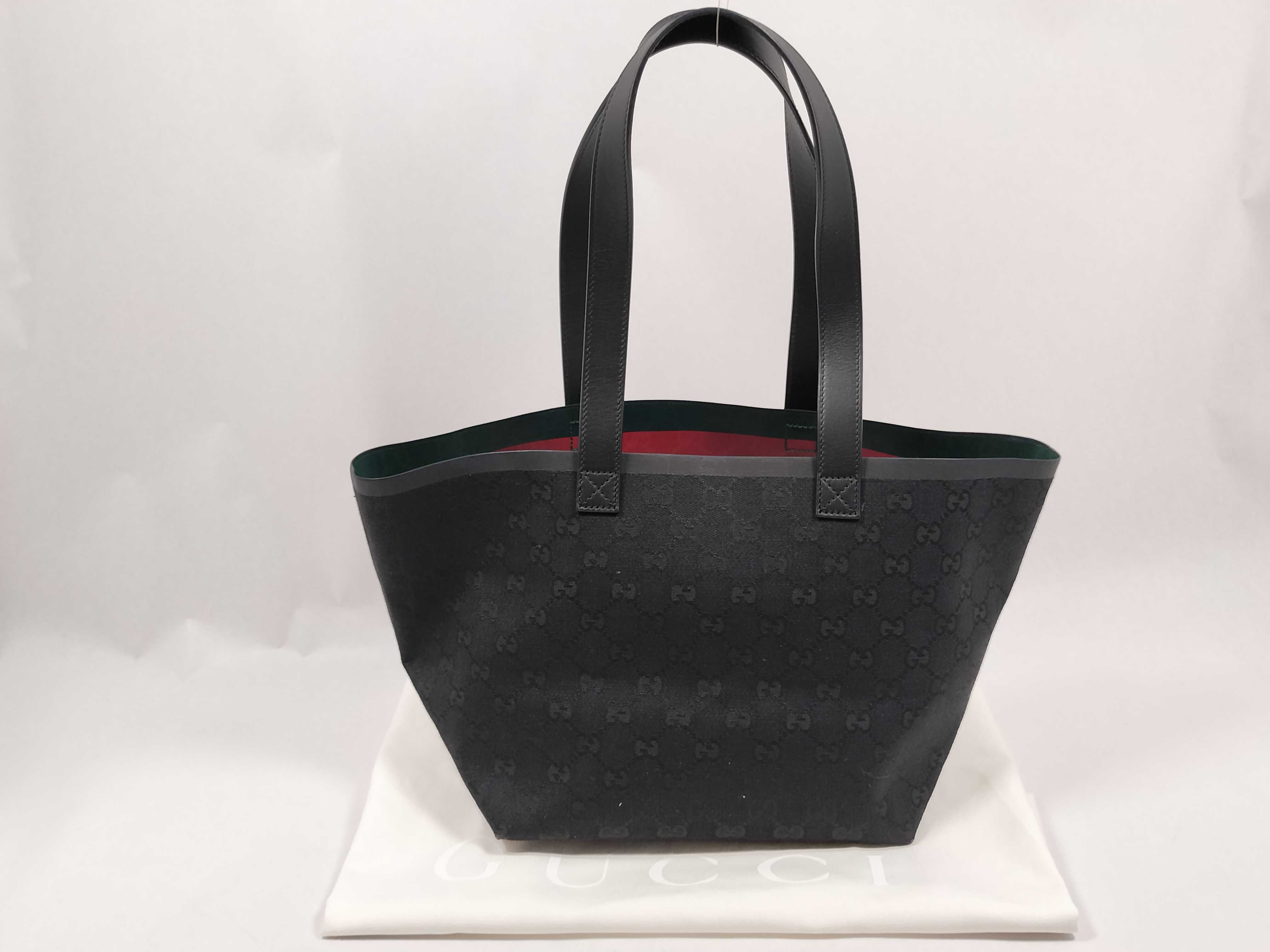 GG Canvas Gucci GG Canvas Tortissima Canvas x Leather Tote Bag Black 788211 Tote Bag