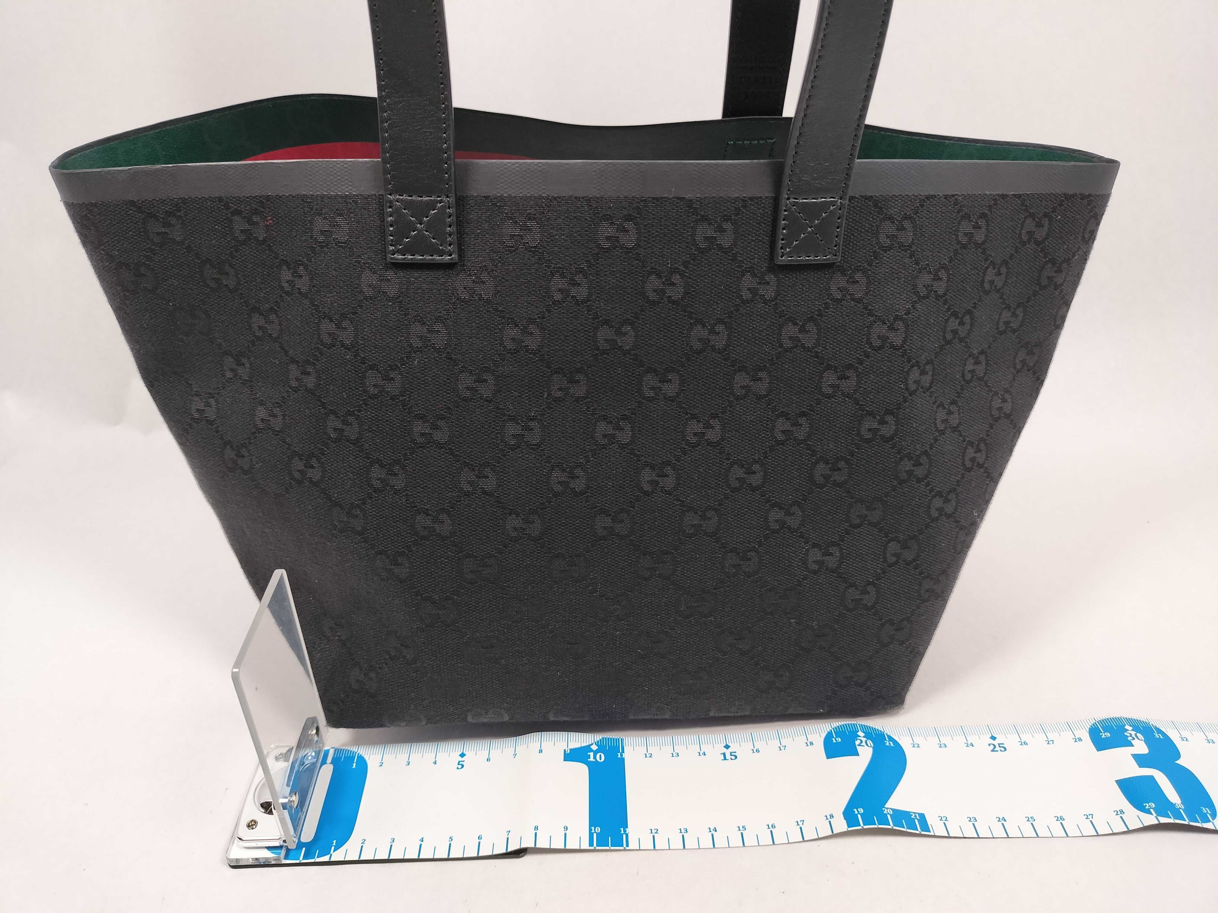 GG Canvas Gucci GG Canvas Tortissima Canvas x Leather Tote Bag Black 788211 Tote Bag — view 2