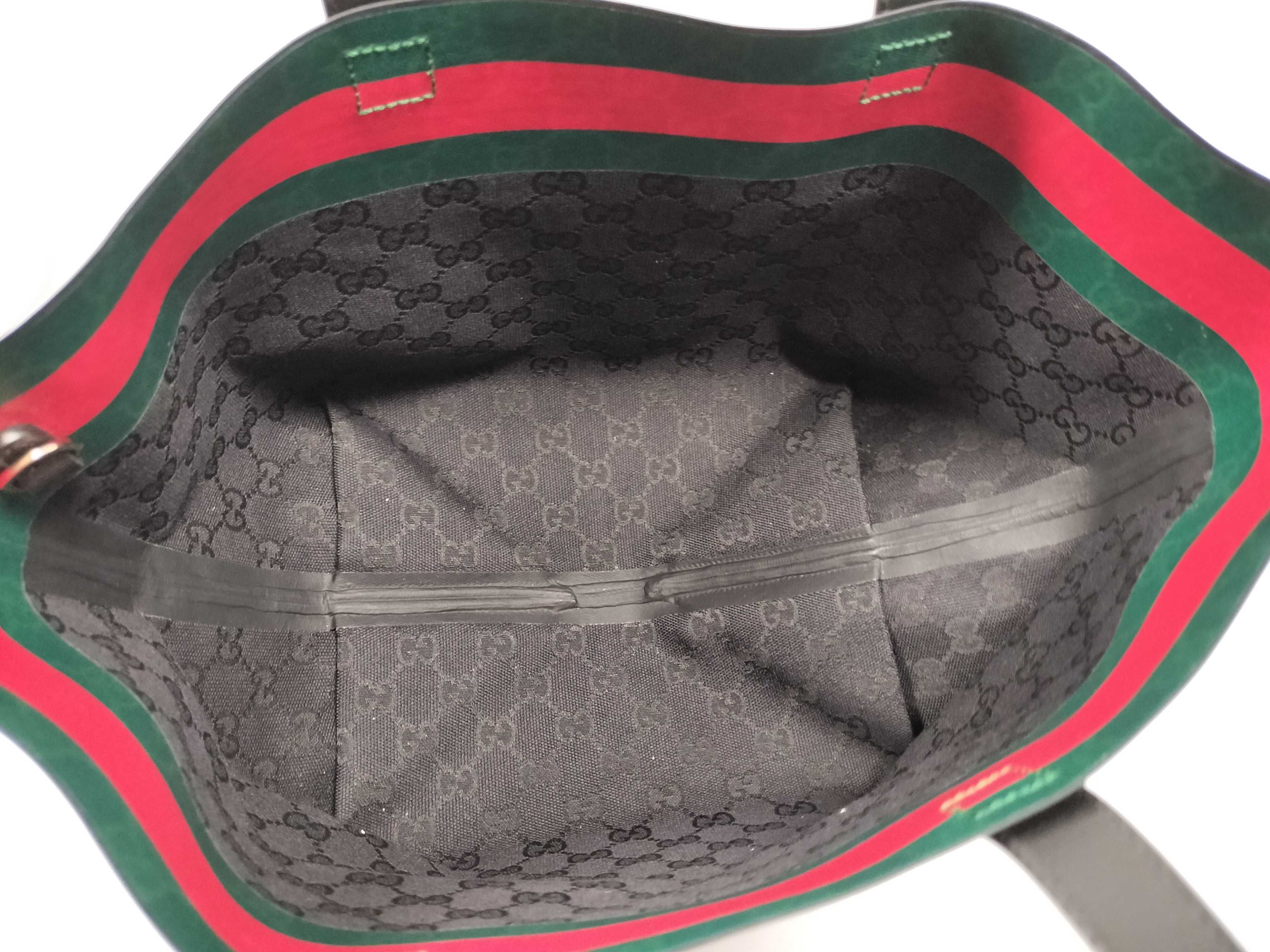 GG Canvas Gucci GG Canvas Tortissima Canvas x Leather Tote Bag Black 788211 Tote Bag — view 9