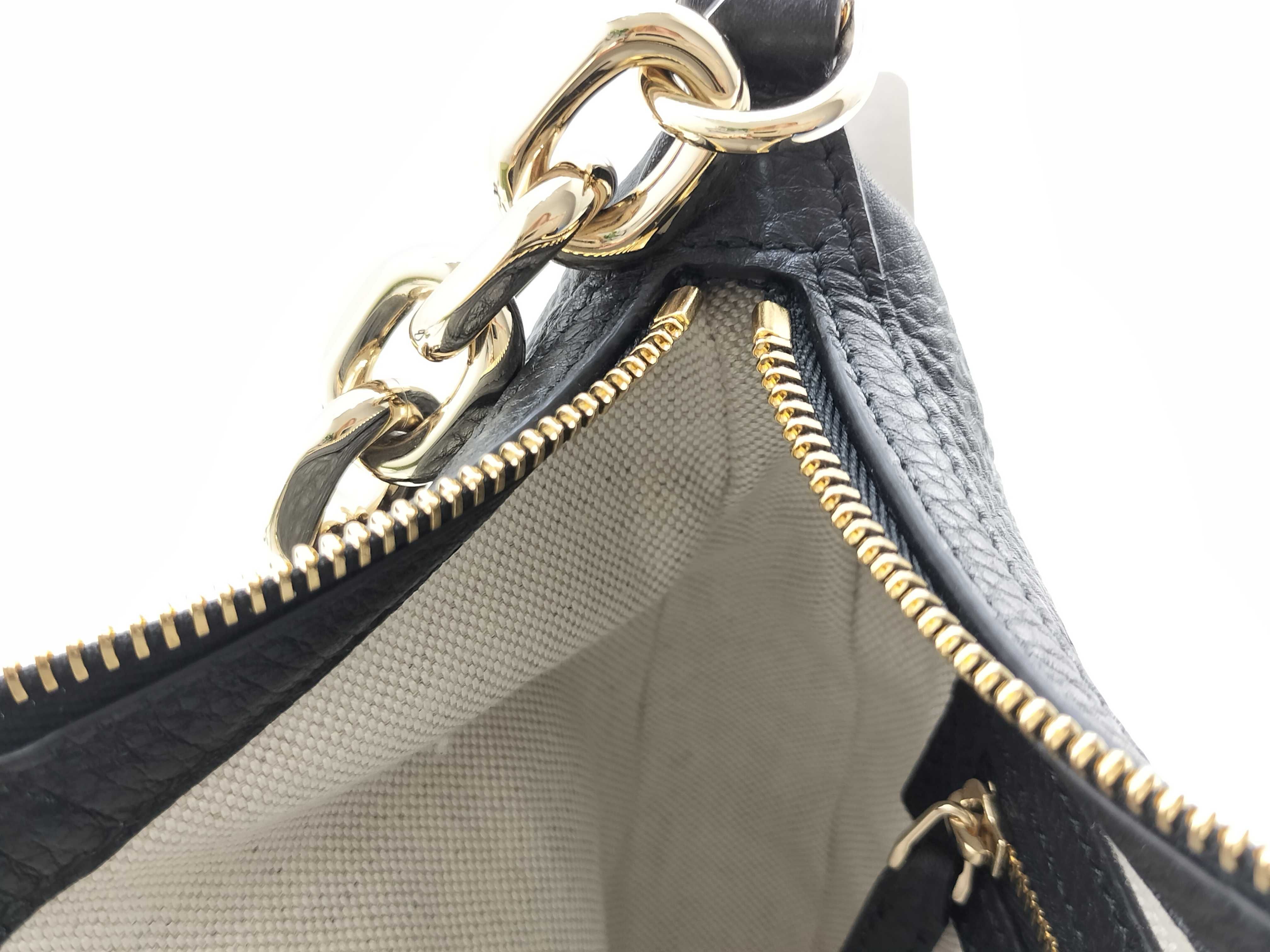 GG Emblem Chain Shoulder Bag, Leather, Black, 815409, Shoulder Strap, Dust Bag x2, Instruction Manual, Original Box. — view 12