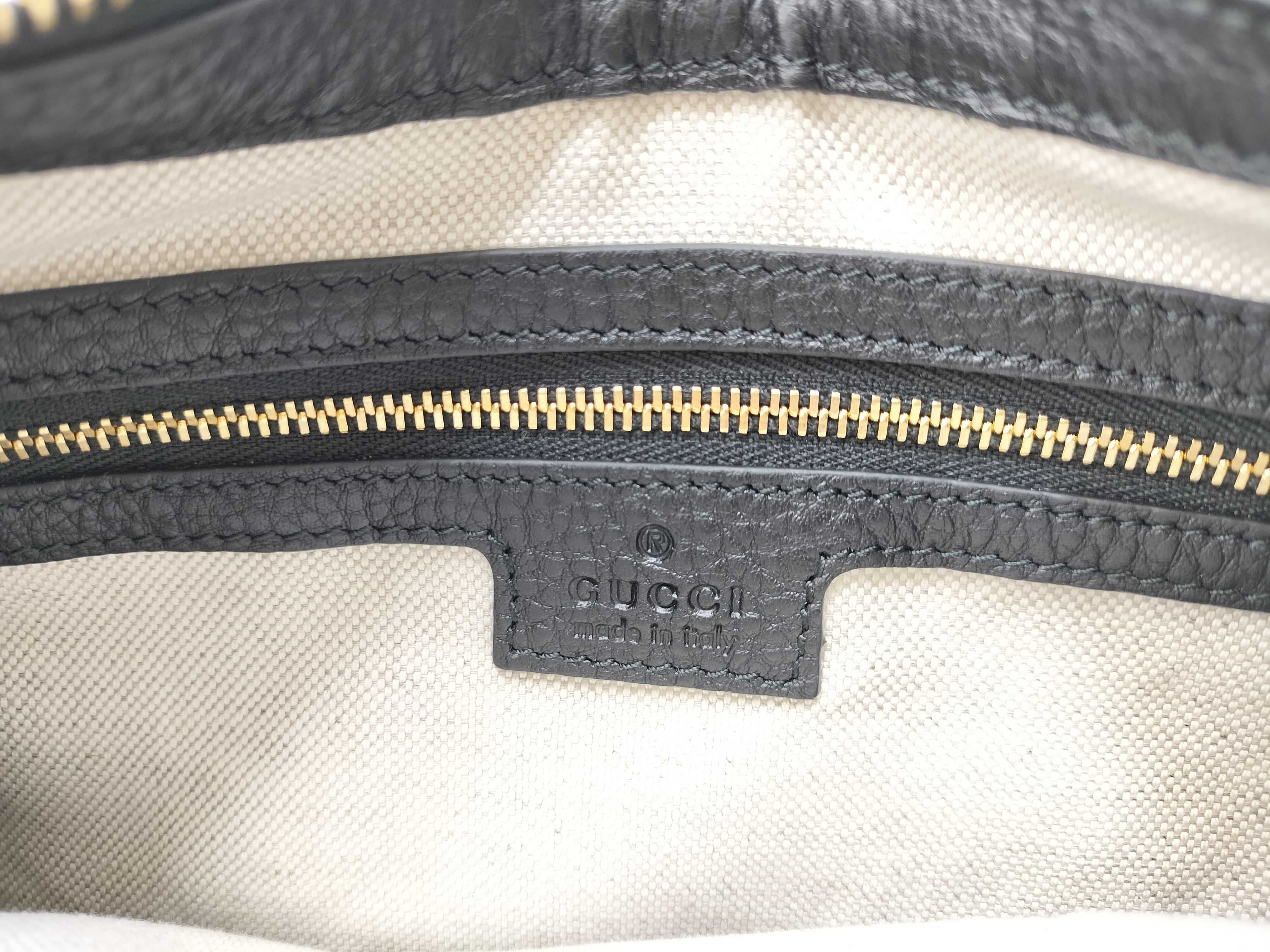 GG Emblem Chain Shoulder Bag, Leather, Black, 815409, Shoulder Strap, Dust Bag x2, Instruction Manual, Original Box. — view 13