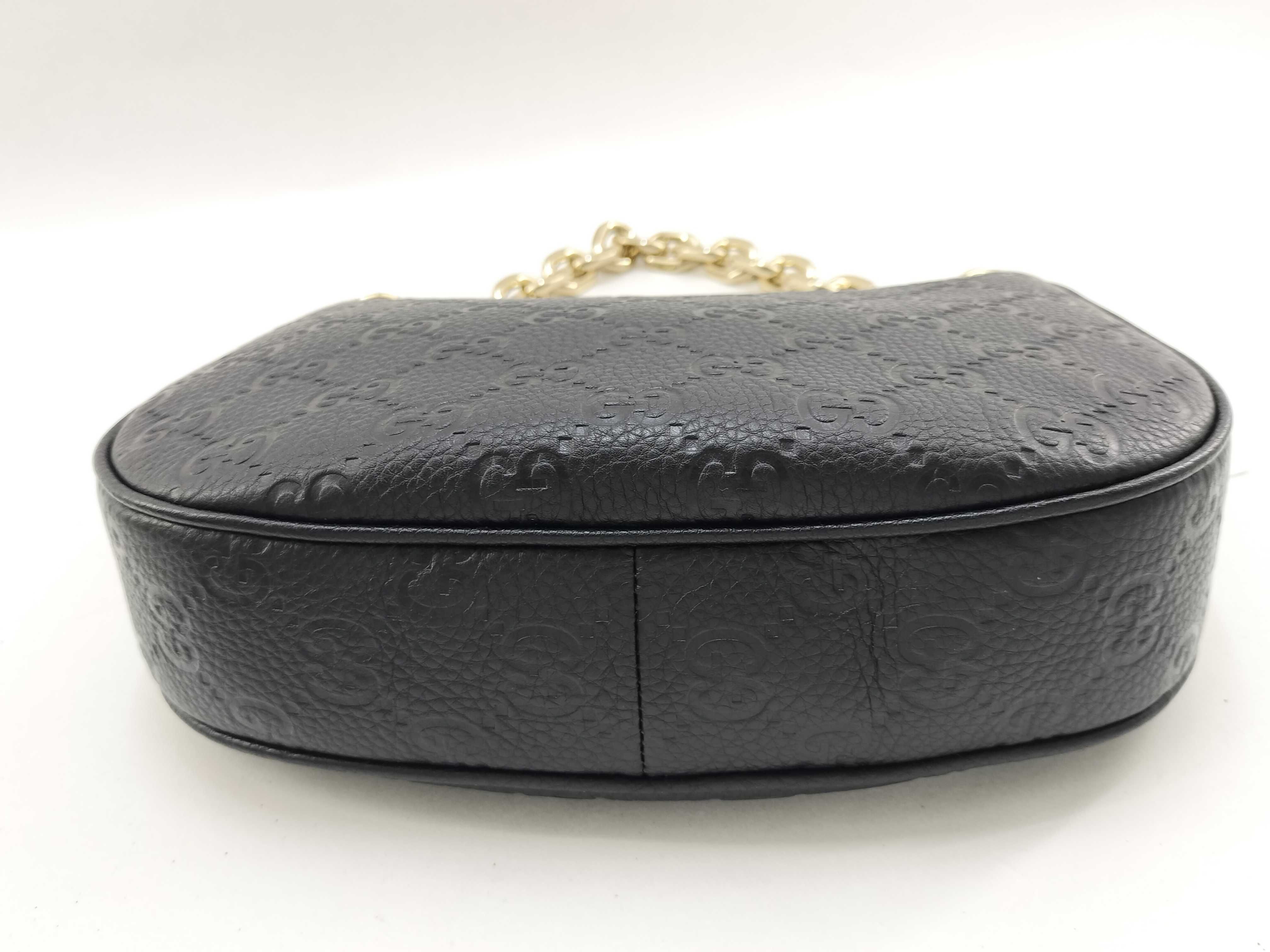 GG Emblem Chain Shoulder Bag, Leather, Black, 815409, Shoulder Strap, Dust Bag x2, Instruction Manual, Original Box. — view 5