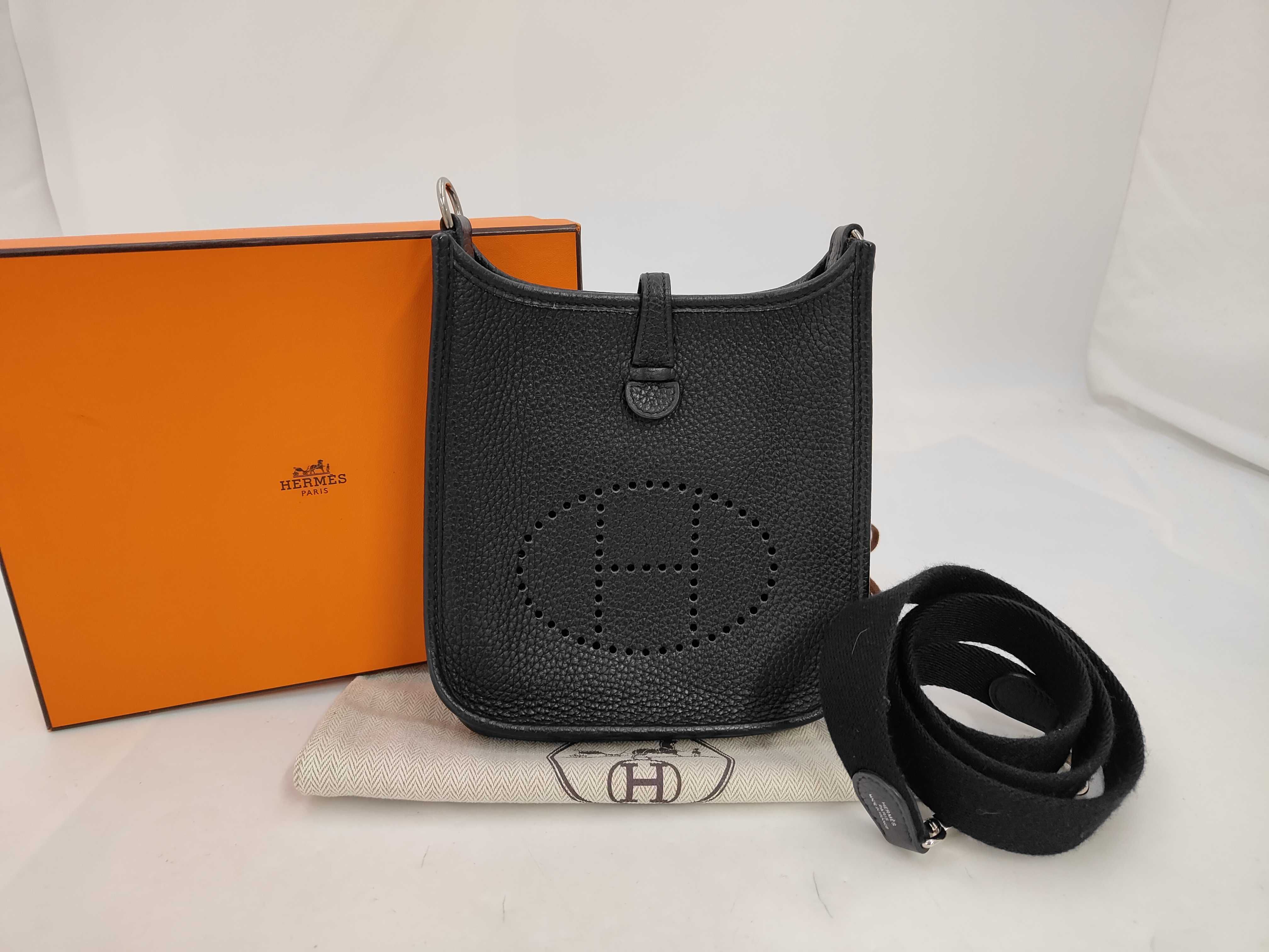 Evelyne TPM Taurillon Leather Shoulder Bag (Black, Y Stamp)