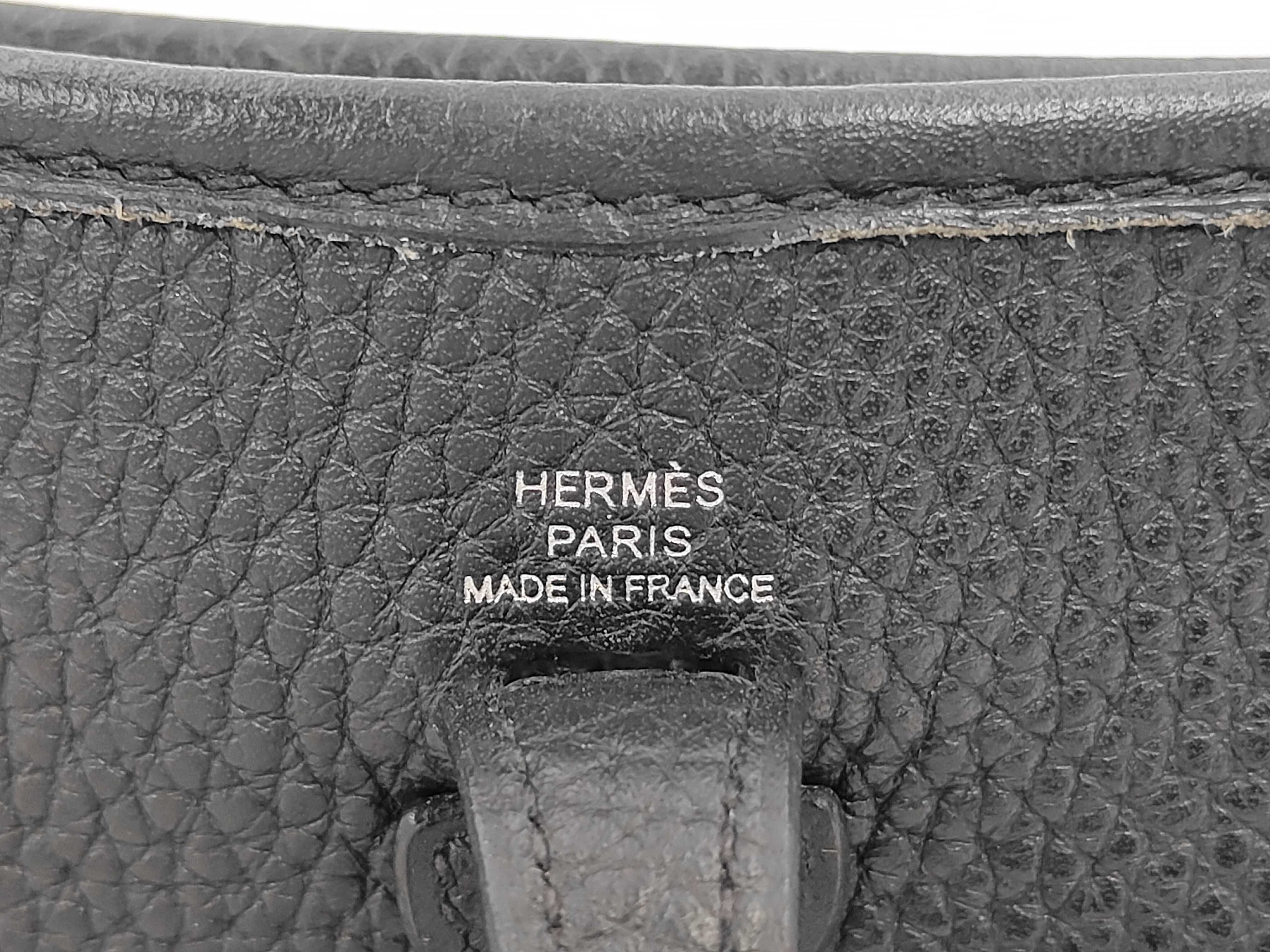 Evelyne TPM Taurillon Leather Shoulder Bag (Black, Y Stamp) — view 7