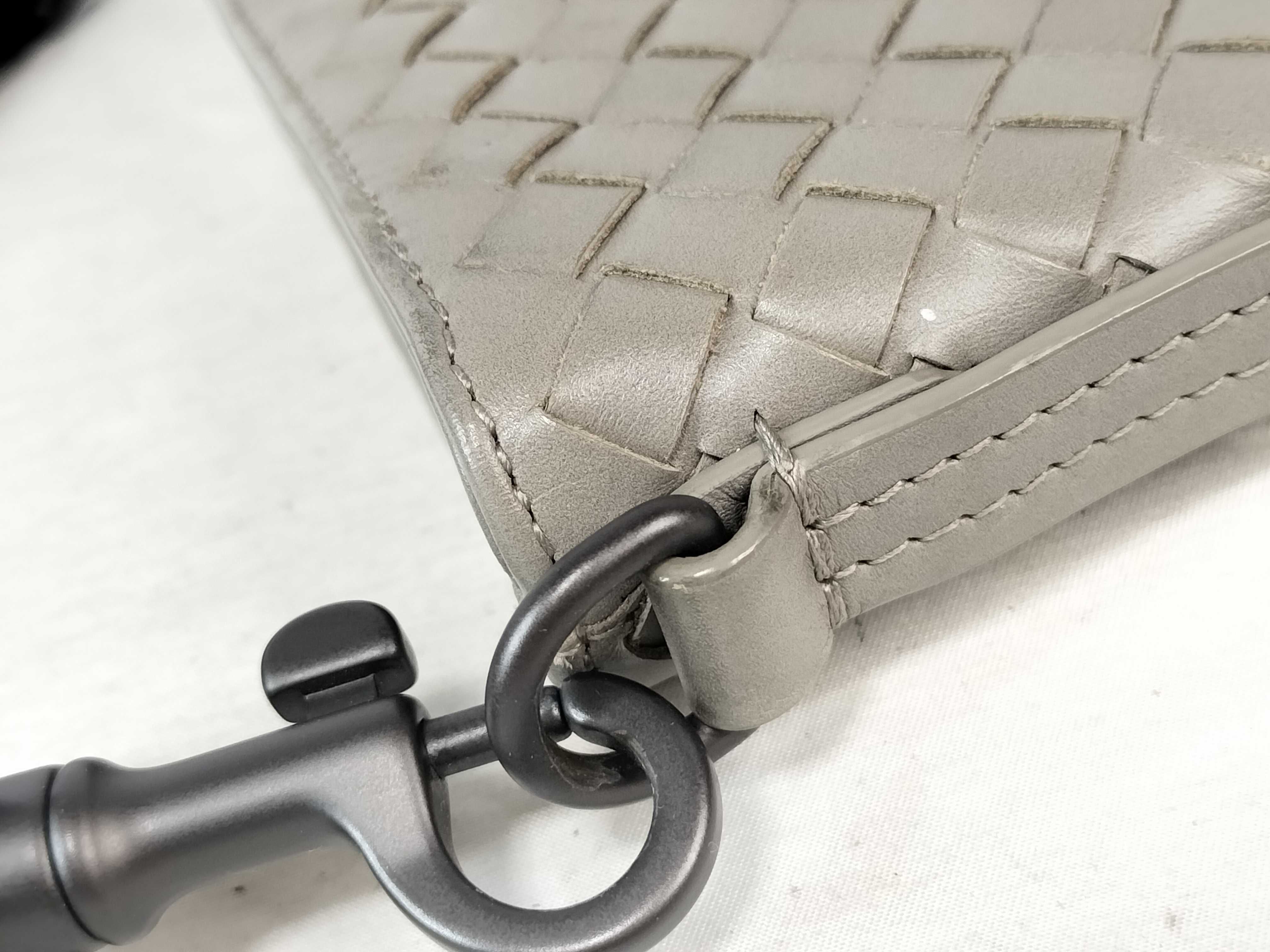 Intrecciato TH- B07554892U Leather Grey Small Flat Messenger Bag - Grade B Shoulder Bag — view 5