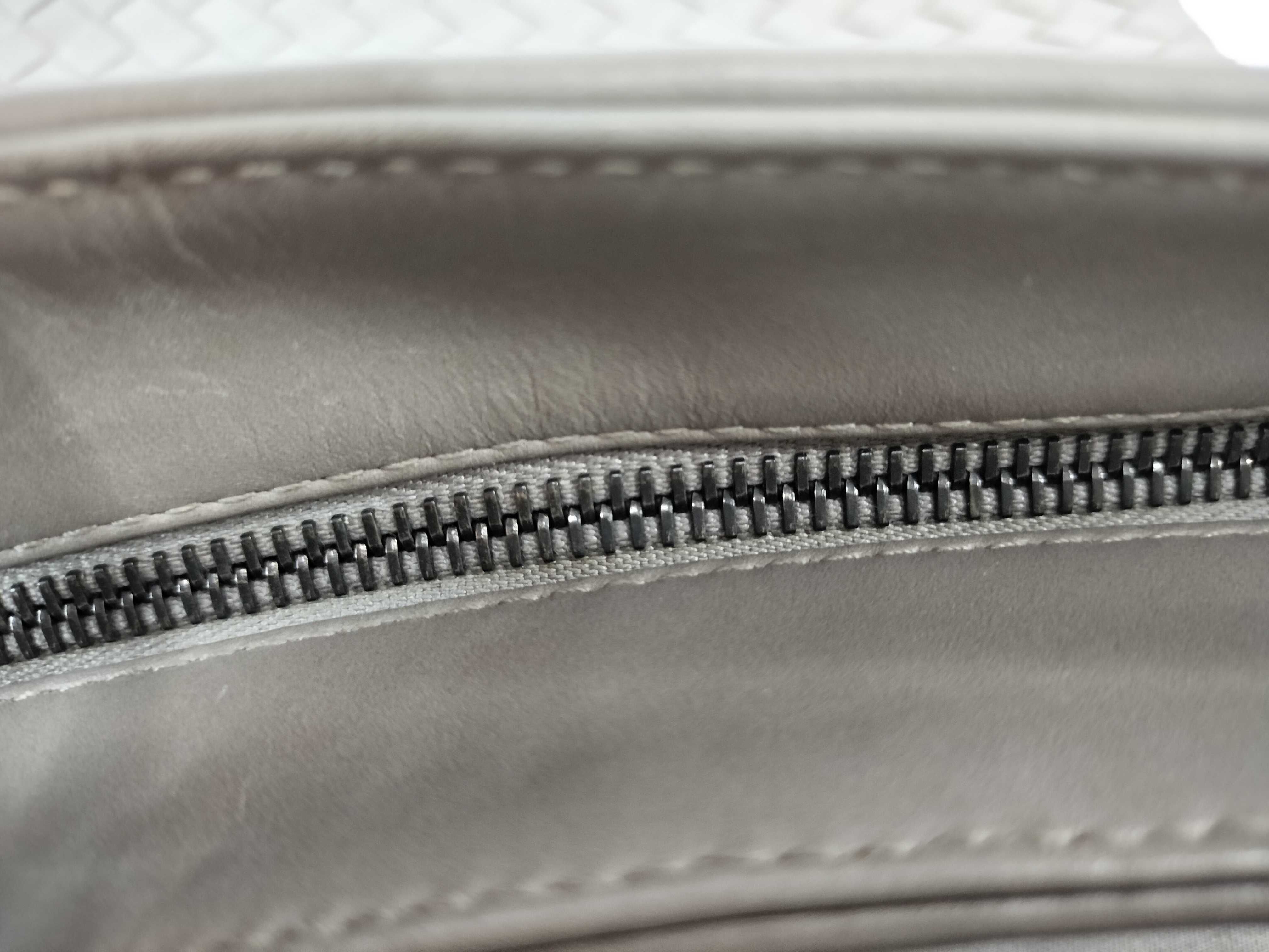 Intrecciato TH- B07554892U Leather Grey Small Flat Messenger Bag - Grade B Shoulder Bag — view 6