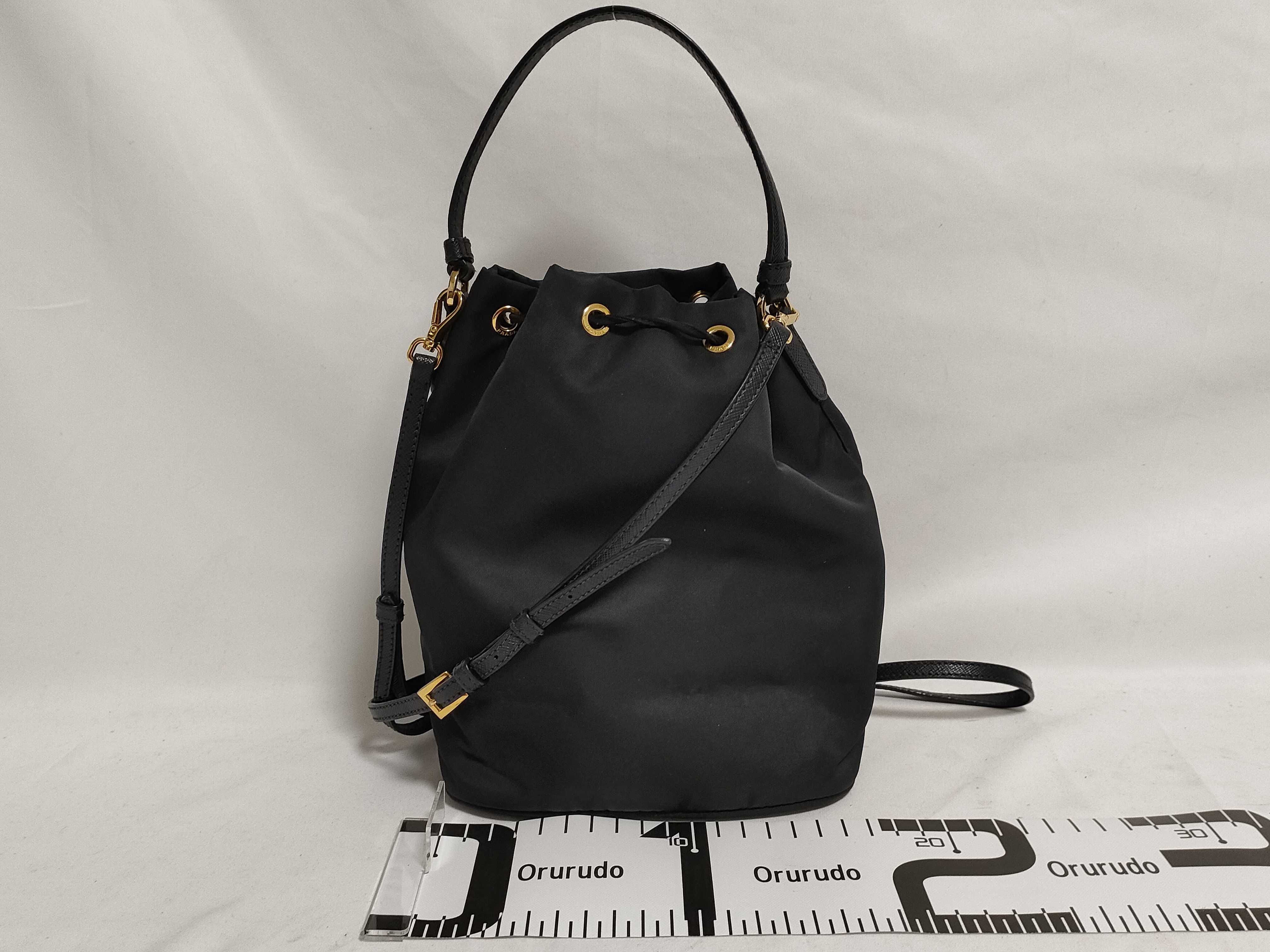 Nylon Prada Tessuto Nylon x Leather 2-Way Shoulder Bag Black Shoulder Bag — view 2