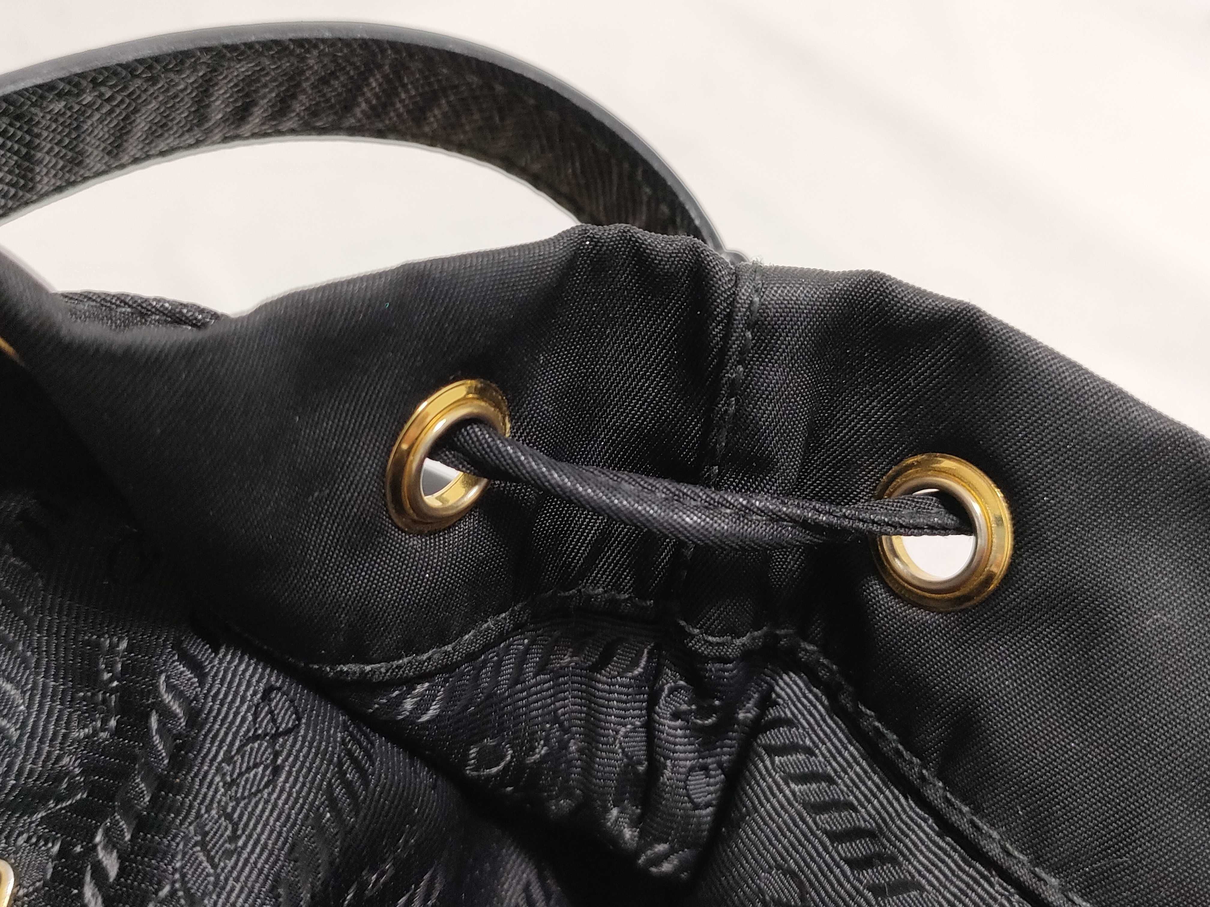 Nylon Prada Tessuto Nylon x Leather 2-Way Shoulder Bag Black Shoulder Bag — view 11