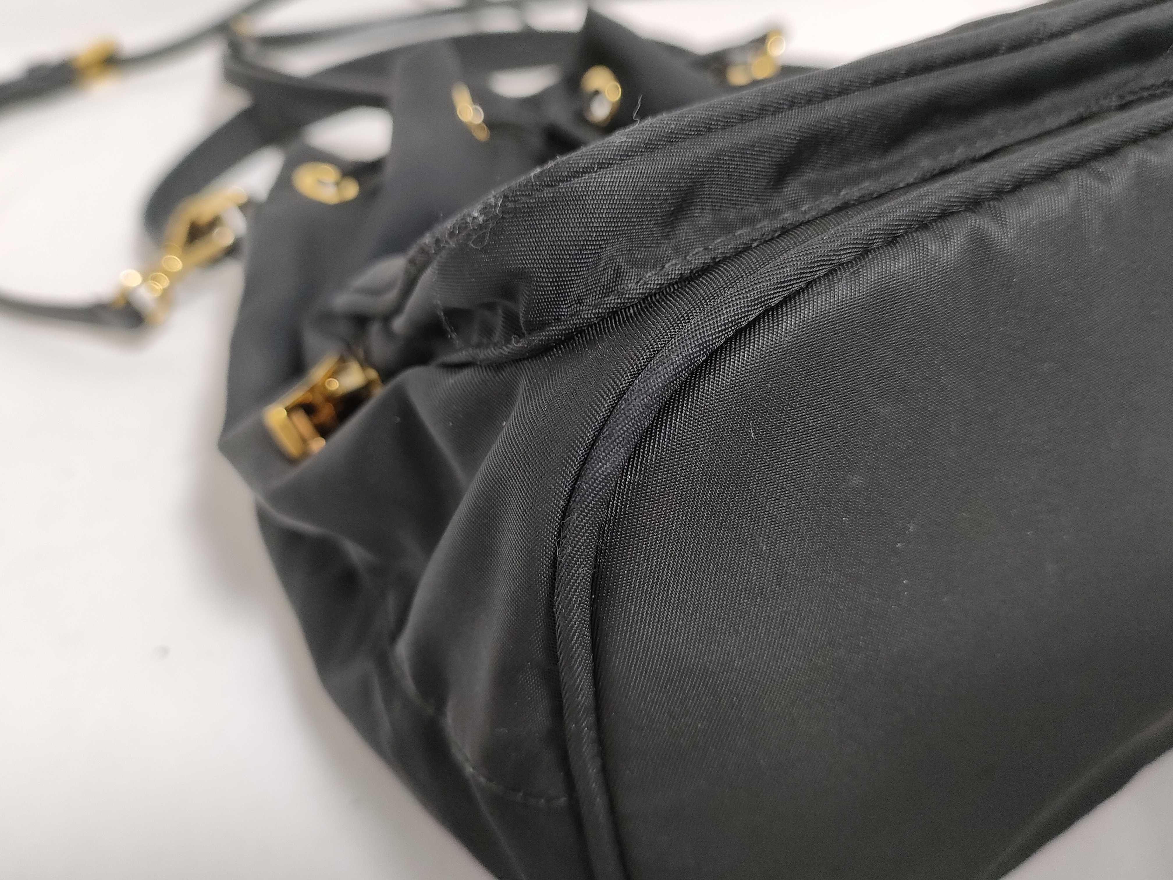 Nylon Prada Tessuto Nylon x Leather 2-Way Shoulder Bag Black Shoulder Bag — view 4