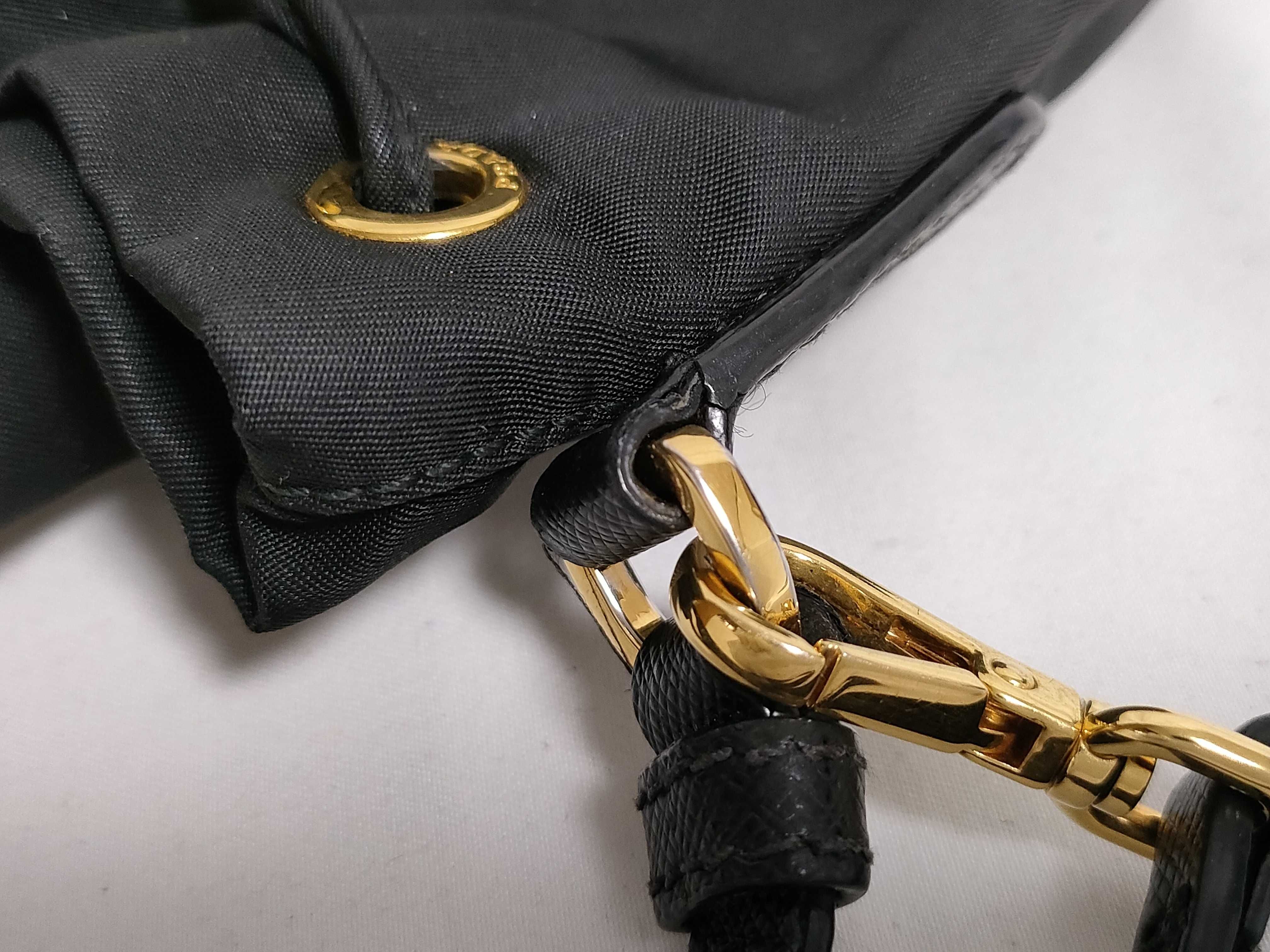 Nylon Prada Tessuto Nylon x Leather 2-Way Shoulder Bag Black Shoulder Bag — view 8