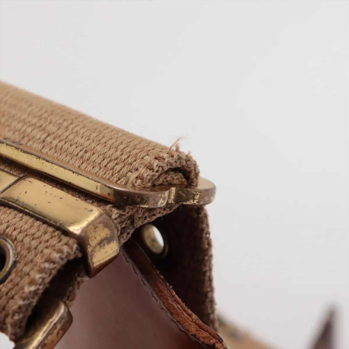 Trotter Street Chic Canvas x Leather Shoulder Bag Beige — view 12