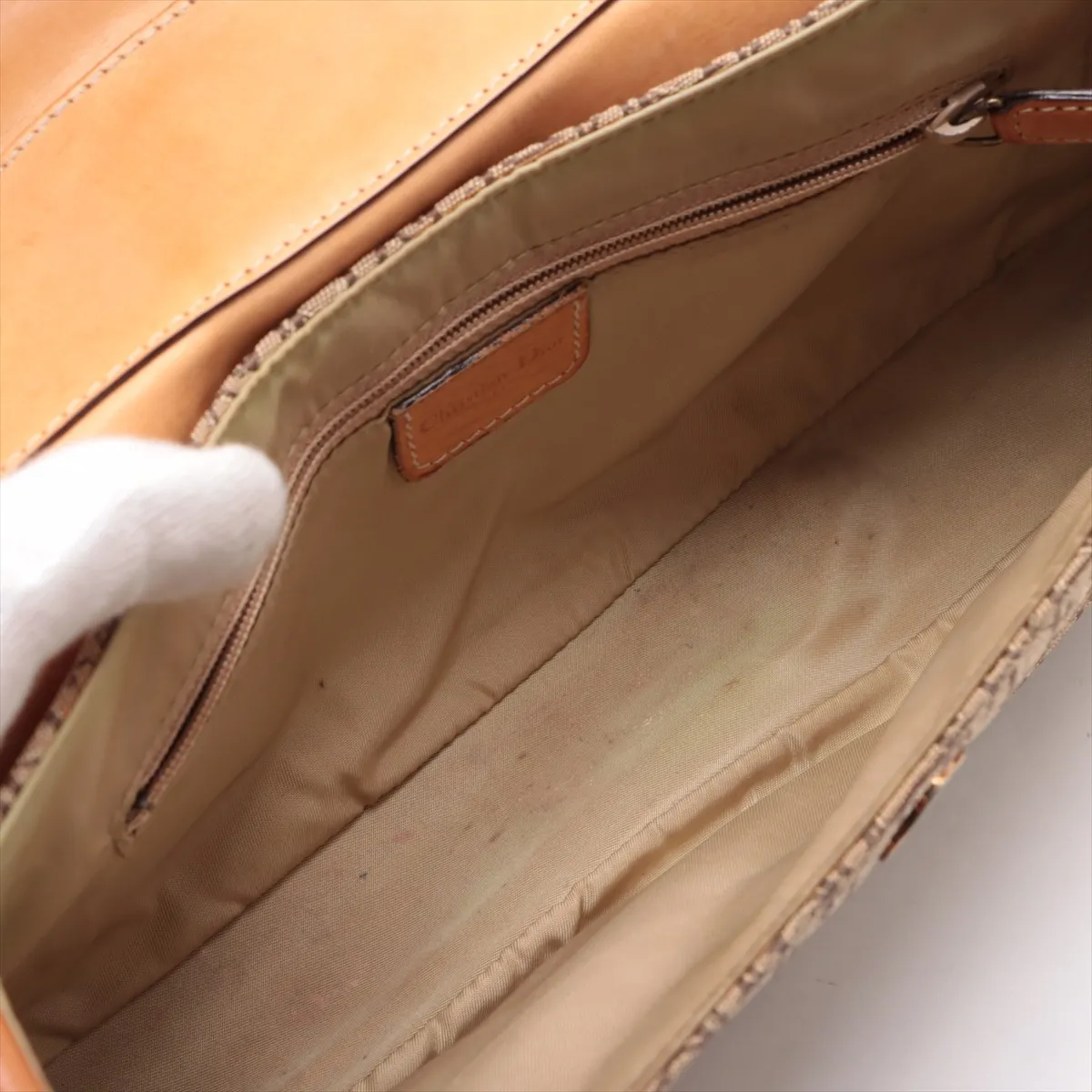 Trotter Street Chic Canvas x Leather Shoulder Bag Beige — view 6