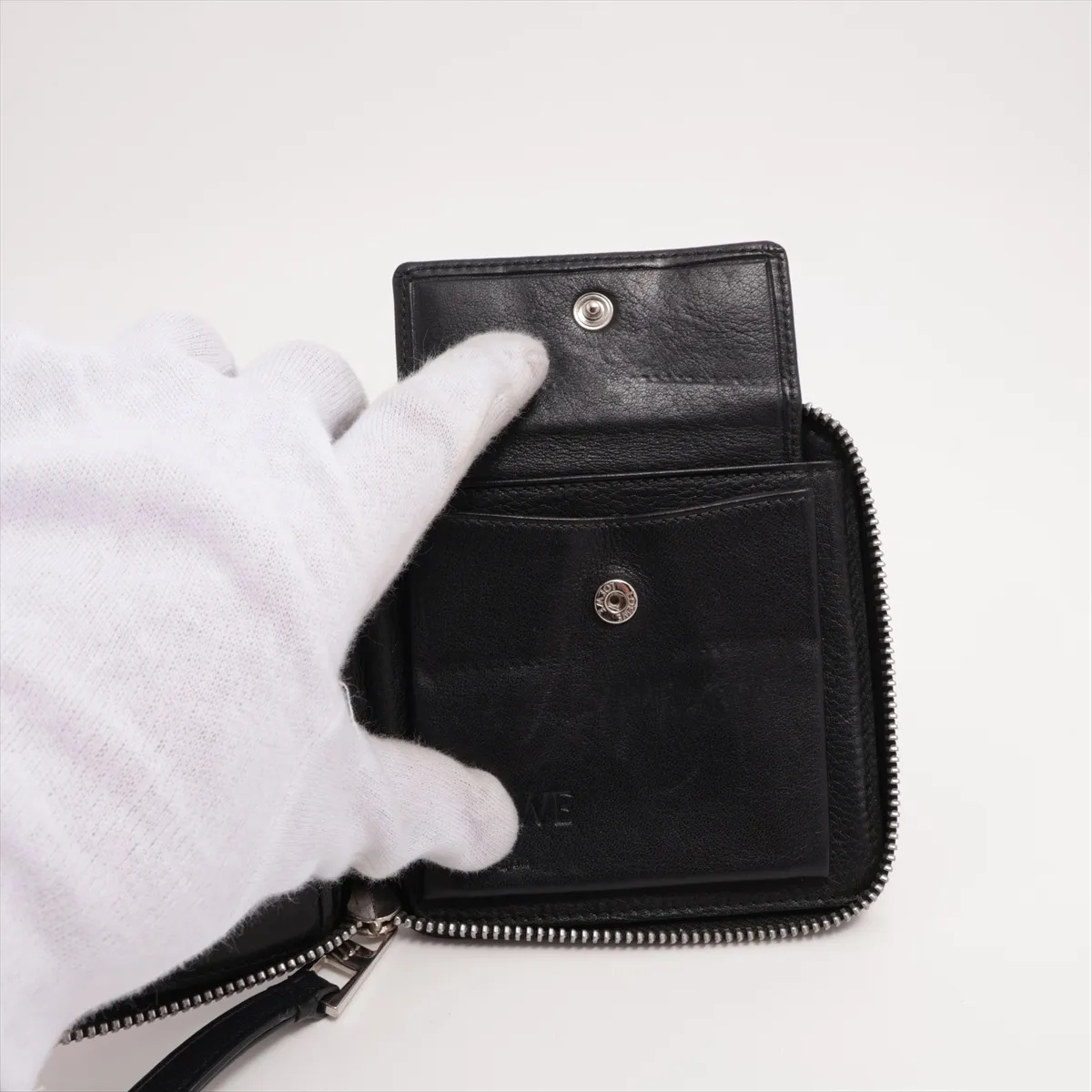 Puzzle Leather Compact Wallet Black — view 4