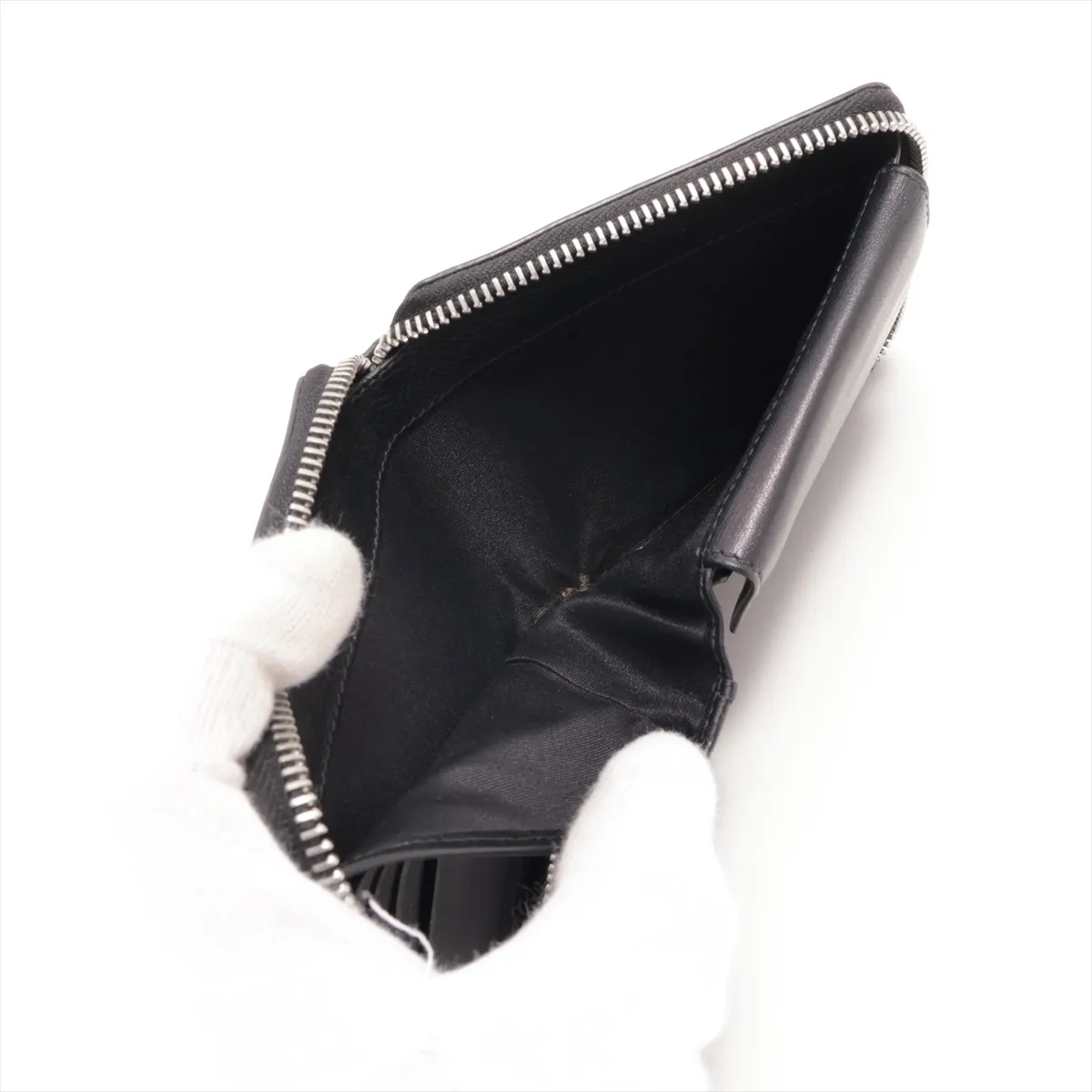 Puzzle Leather Compact Wallet Black — view 5