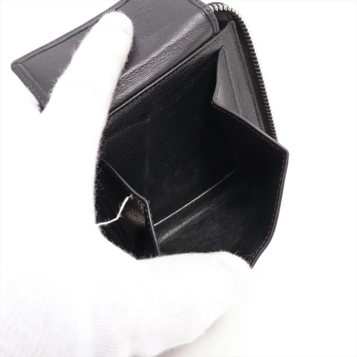 Puzzle Leather Compact Wallet Black — view 6