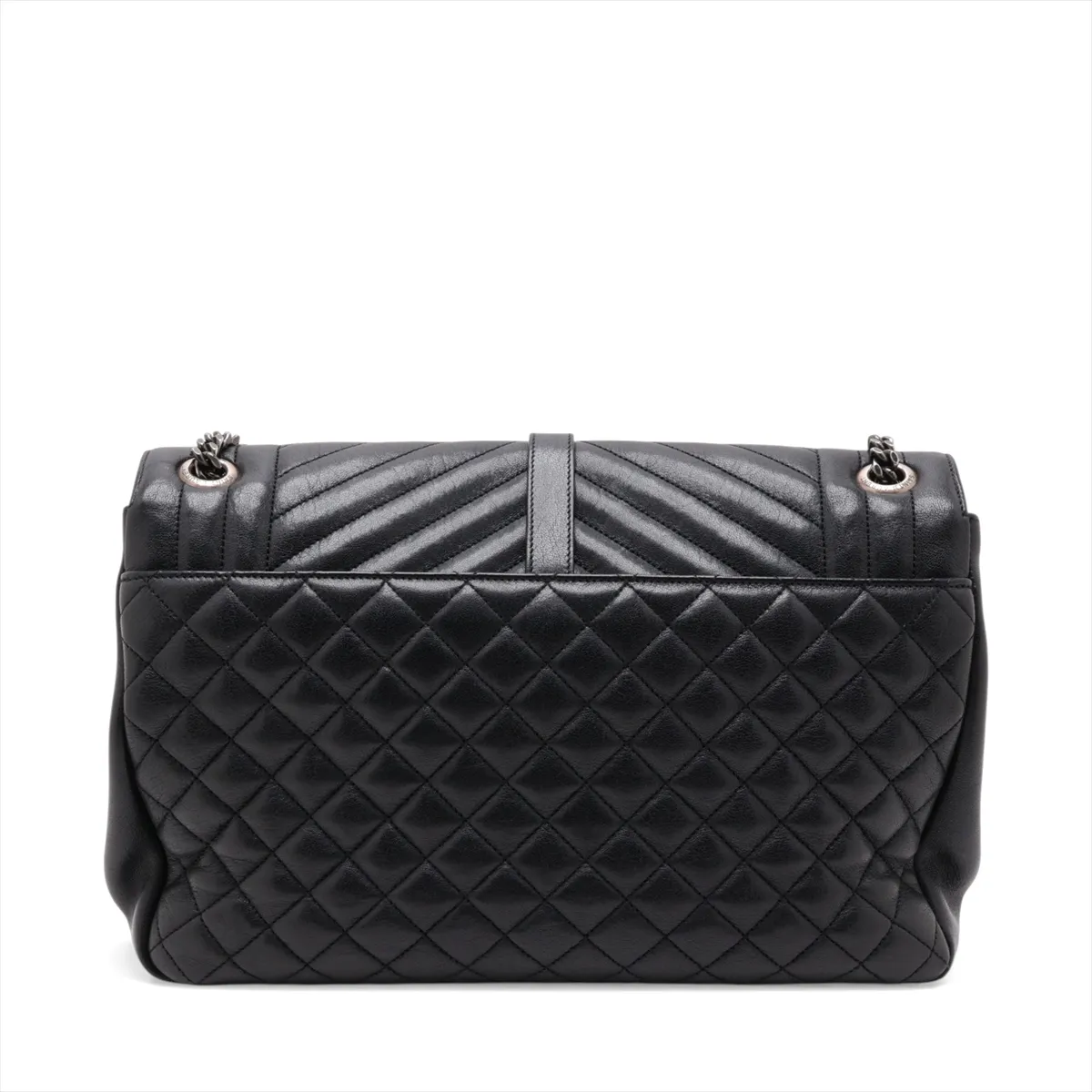 Envelope Leather Chain Shoulder Bag, Black, 440115 — view 2