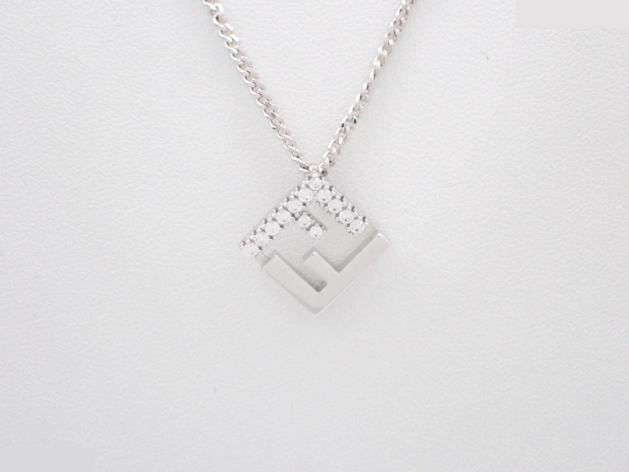 Rhinestone F-Is necklace, chain approximately 53cm