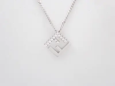 Rhinestone F-Is necklace, chain approximately 53cm