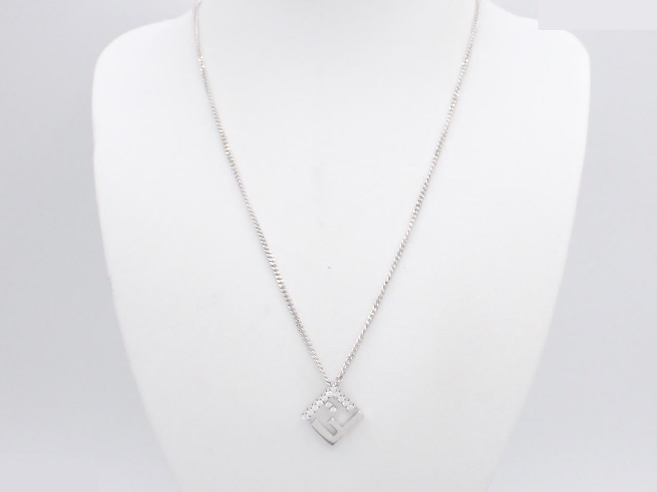 Rhinestone F-Is necklace, chain approximately 53cm — view 3