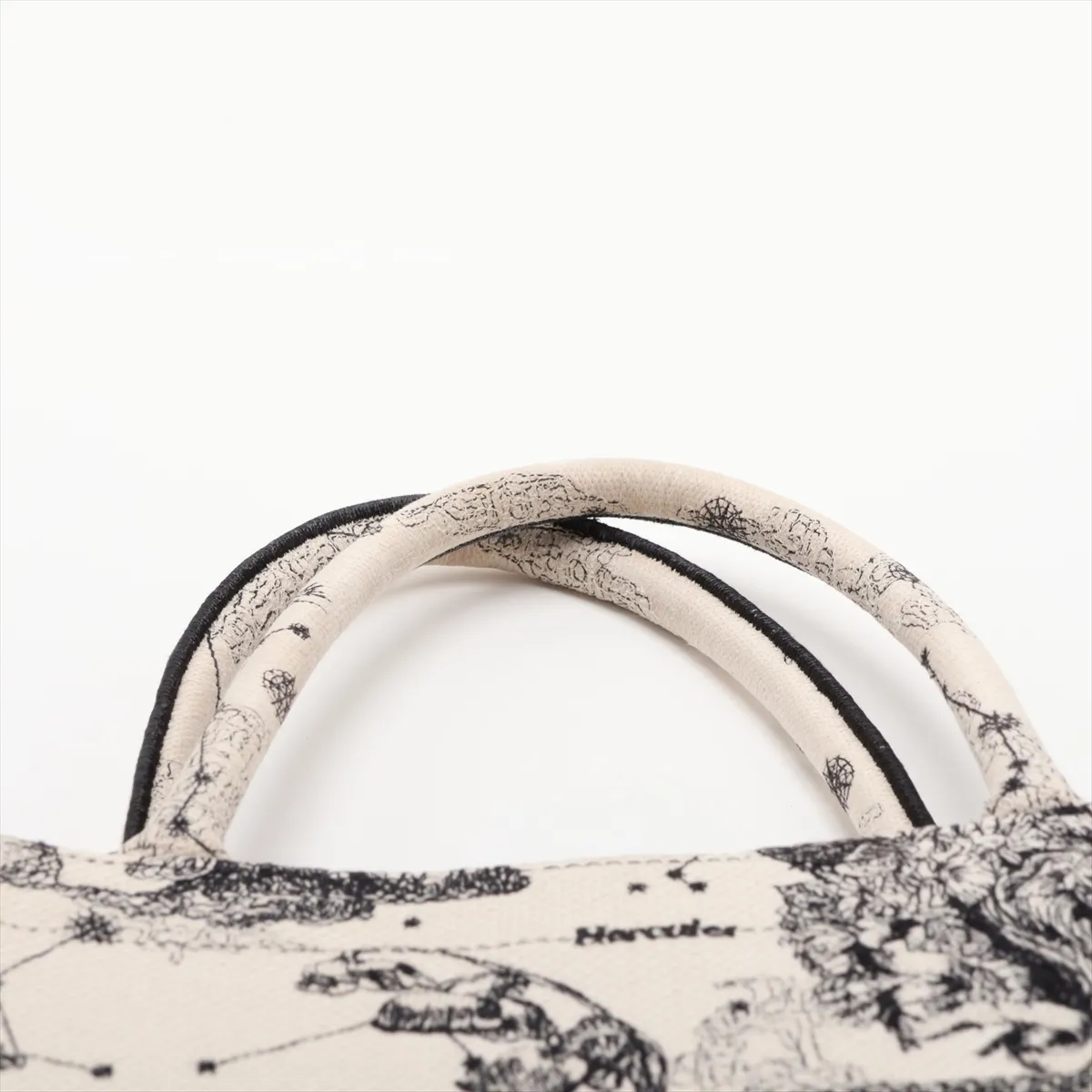 Zodiac Book Tote Medium Canvas Tote Bag Beige x Black — view 6