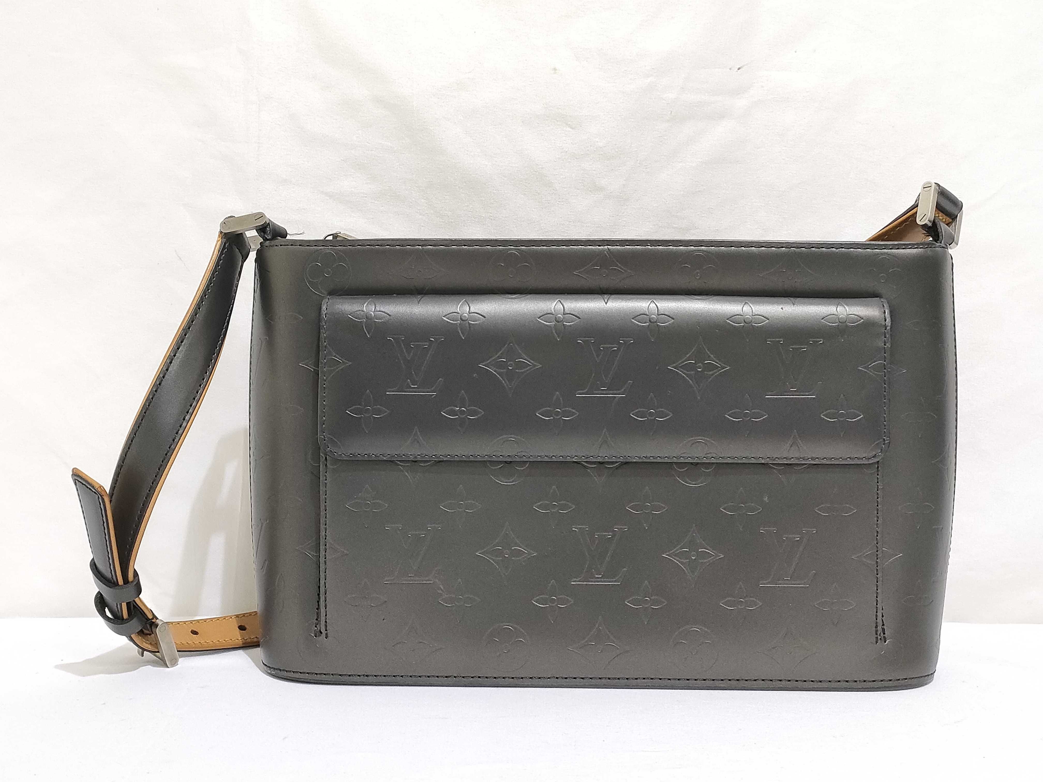 Monogram Mat ID- Cowskin Aiston Mat Fowler Shoulder Bag 30cm SHW Shoulder Bag