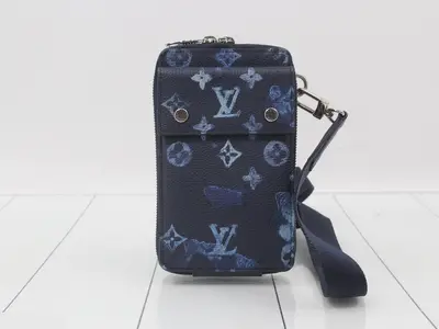 Phone pouch, monogram, watercolor, shoulder bag