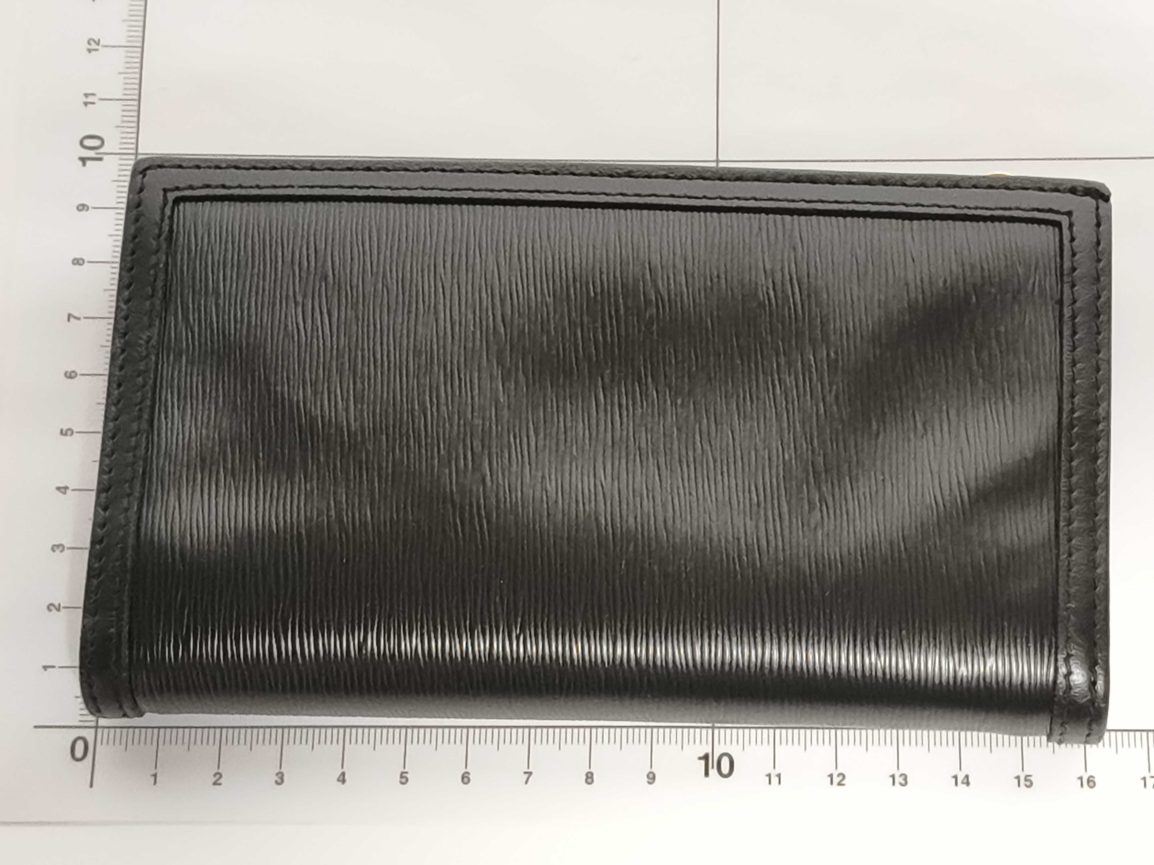 Ribbon Leather Bi-fold Wallet Black Serial Number Box Wallet — view 2