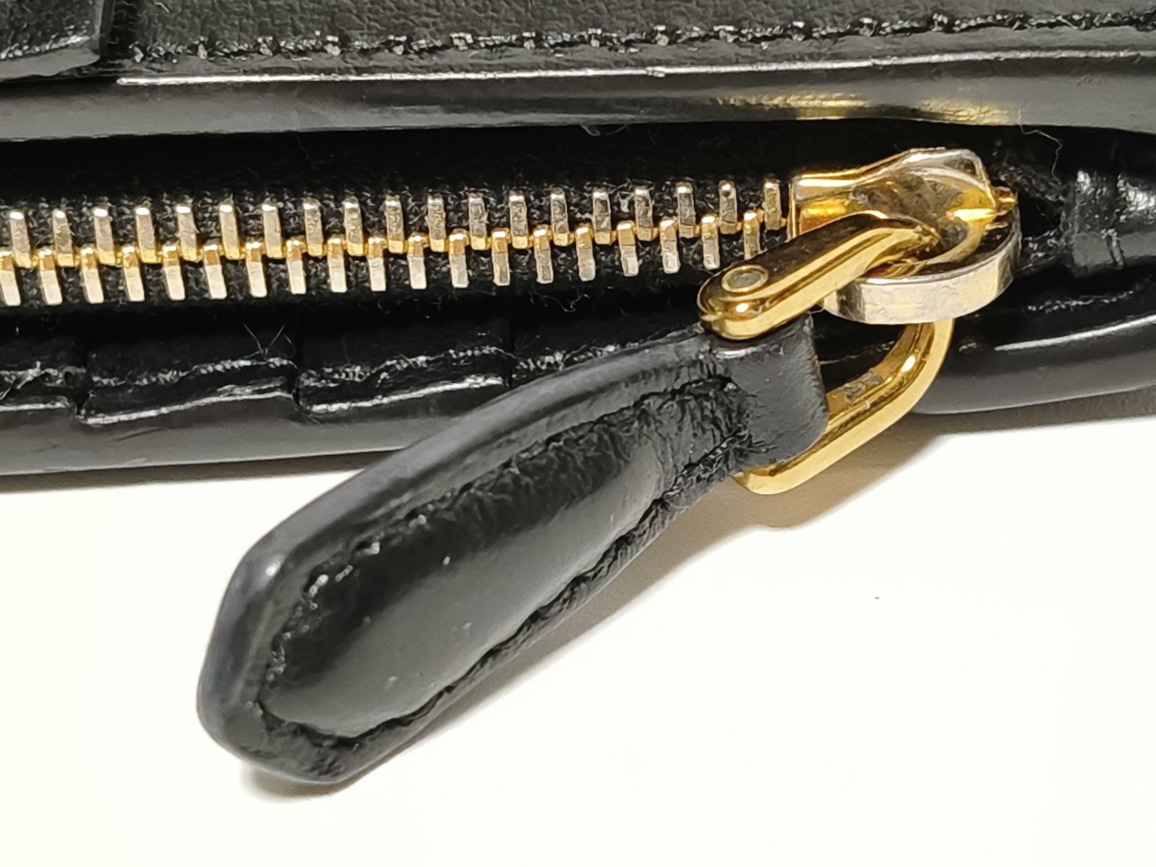 Ribbon Leather Bi-fold Wallet Black Serial Number Box Wallet — view 8