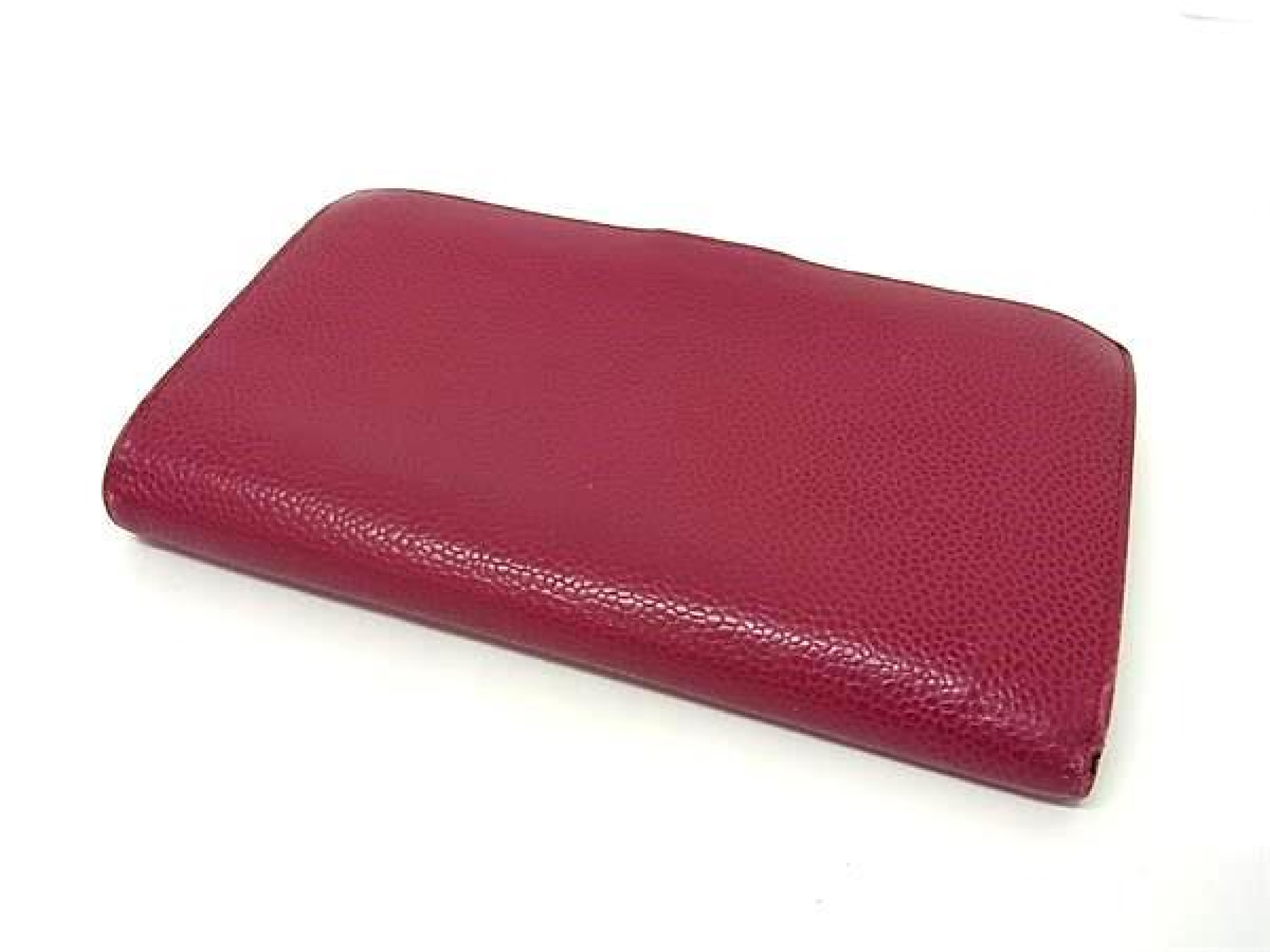 Coco Mark Caviar Skin Bi-fold Long Wallet, Coin Purse, Bill Compartment, Card Slots, Women's, Pink, HB2529 — view 2