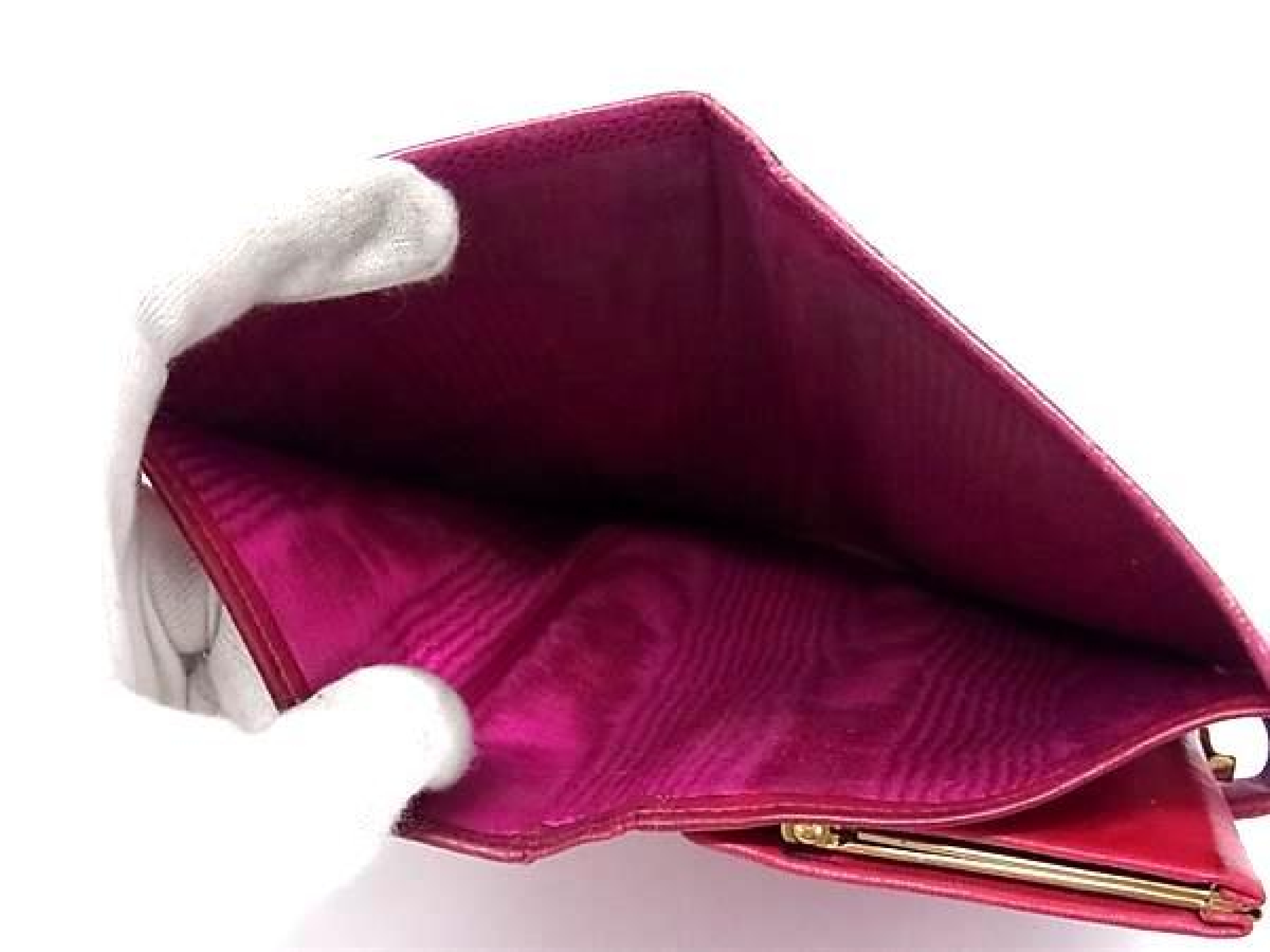 Coco Mark Caviar Skin Bi-fold Long Wallet, Coin Purse, Bill Compartment, Card Slots, Women's, Pink, HB2529 — view 4