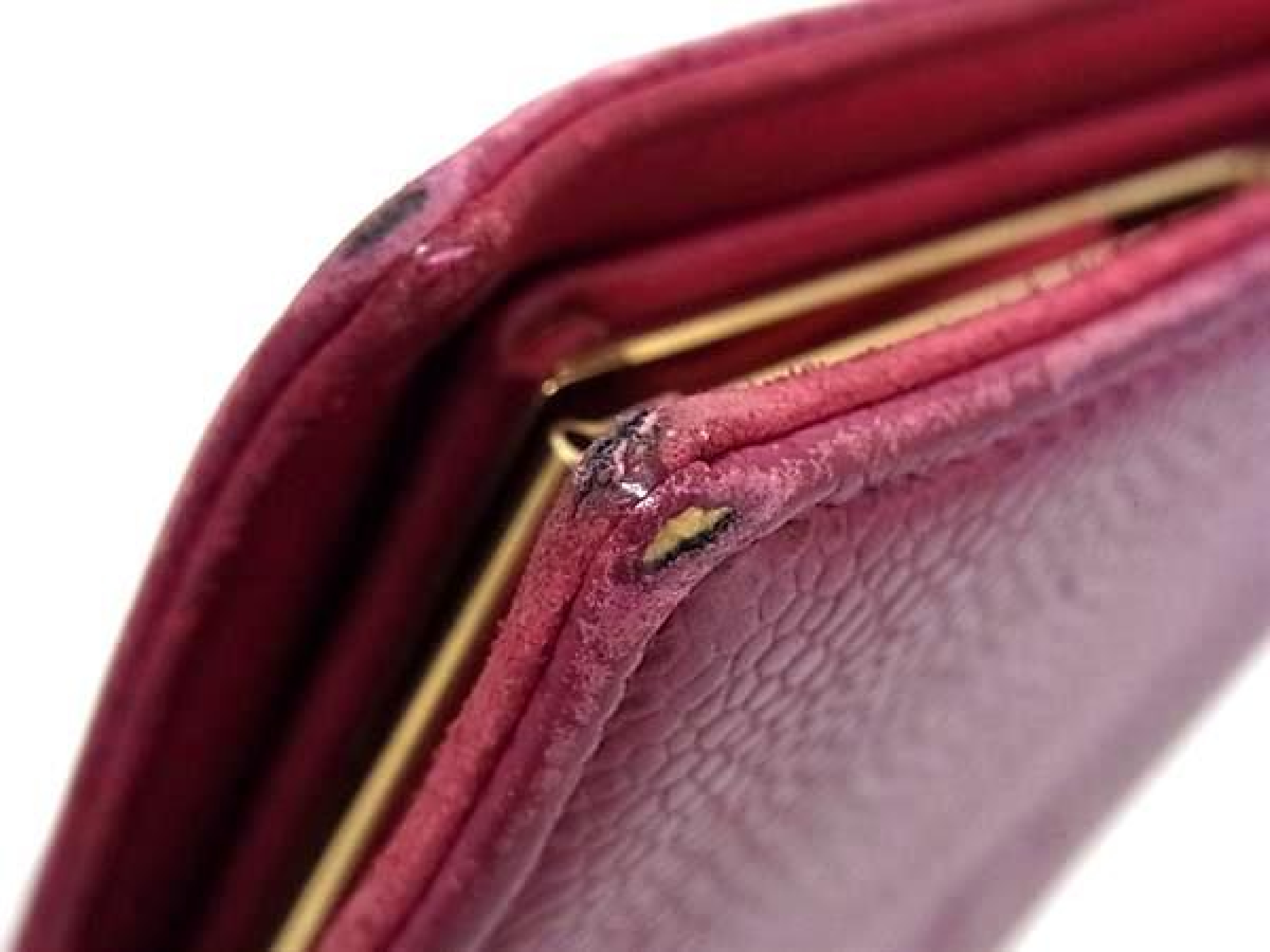 Coco Mark Caviar Skin Bi-fold Long Wallet, Coin Purse, Bill Compartment, Card Slots, Women's, Pink, HB2529 — view 9