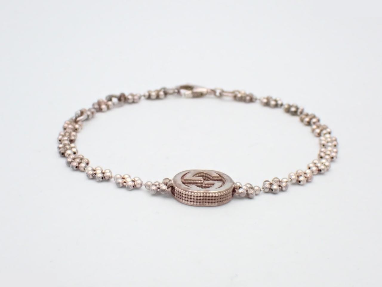 Interlocking G Silver Bracelet, 925 Sterling Silver, 6.7g