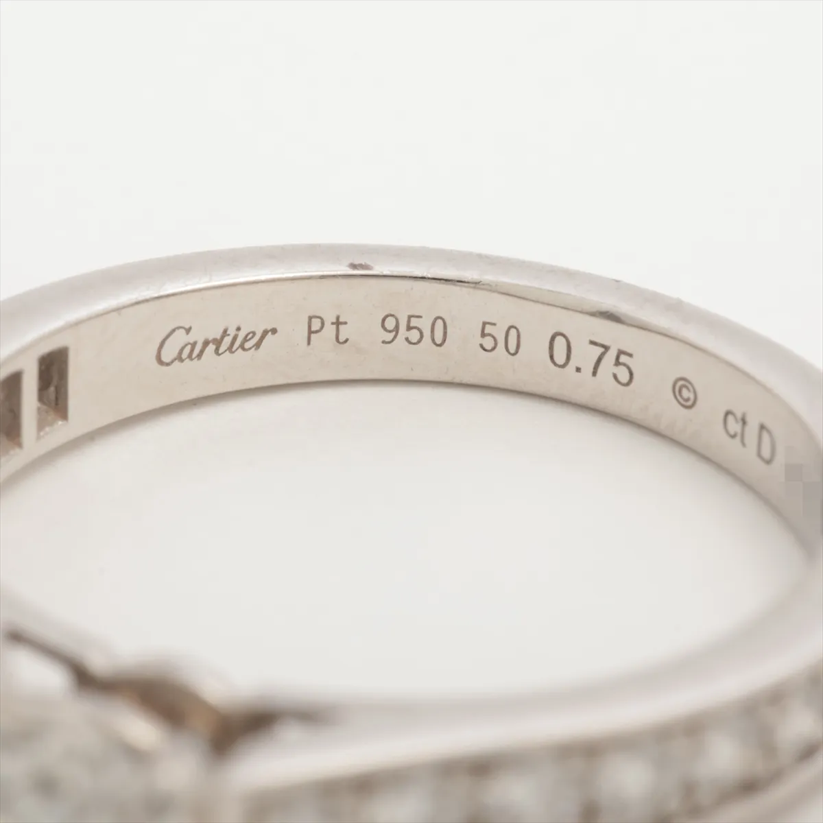 Solitaire 1895 Half Eternity Diamond Ring Pt950 4.4g 0.75 H VS1 3EX NONE 50 AGK788 Dent CRN4161650 — view 3