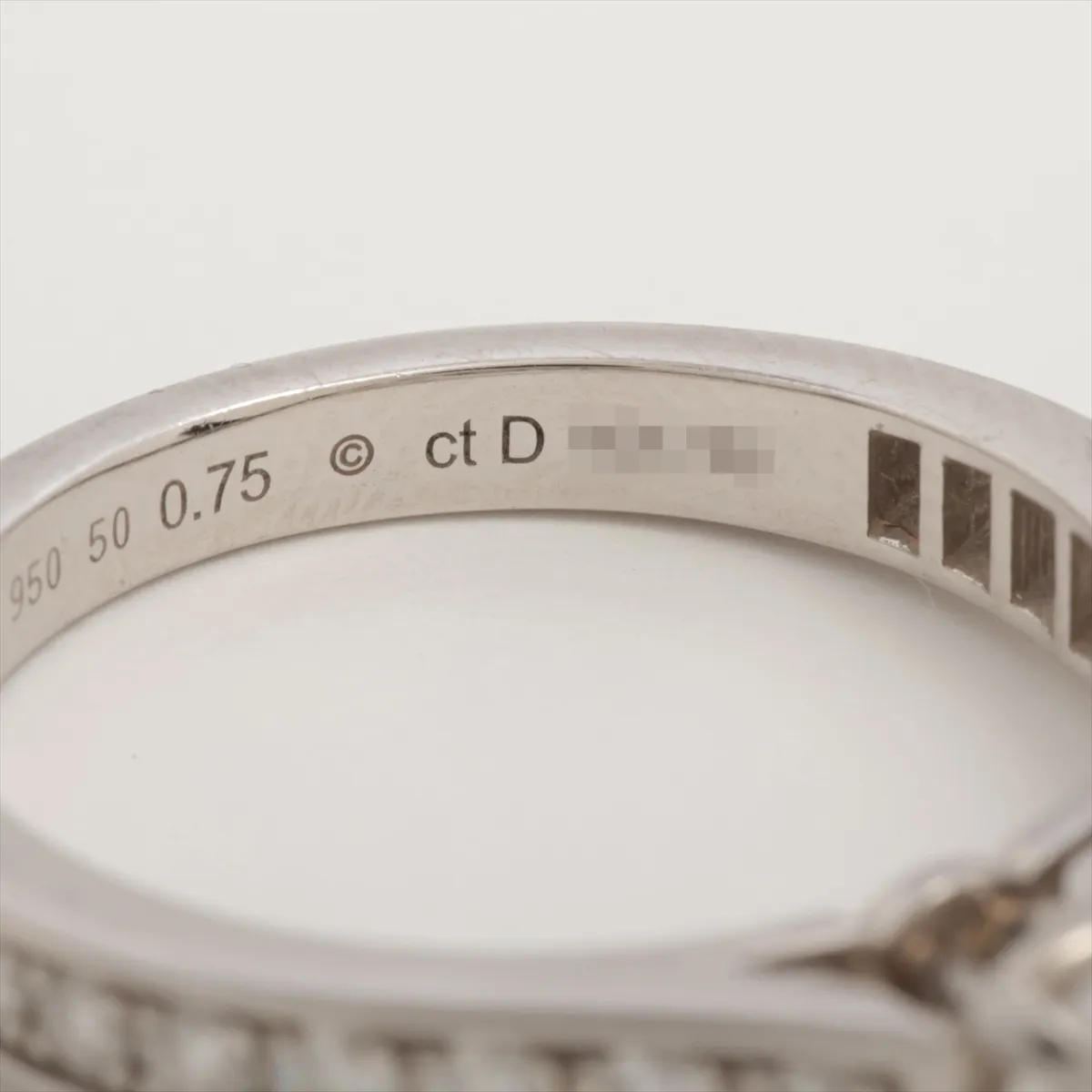 Solitaire 1895 Half Eternity Diamond Ring Pt950 4.4g 0.75 H VS1 3EX NONE 50 AGK788 Dent CRN4161650 — view 4