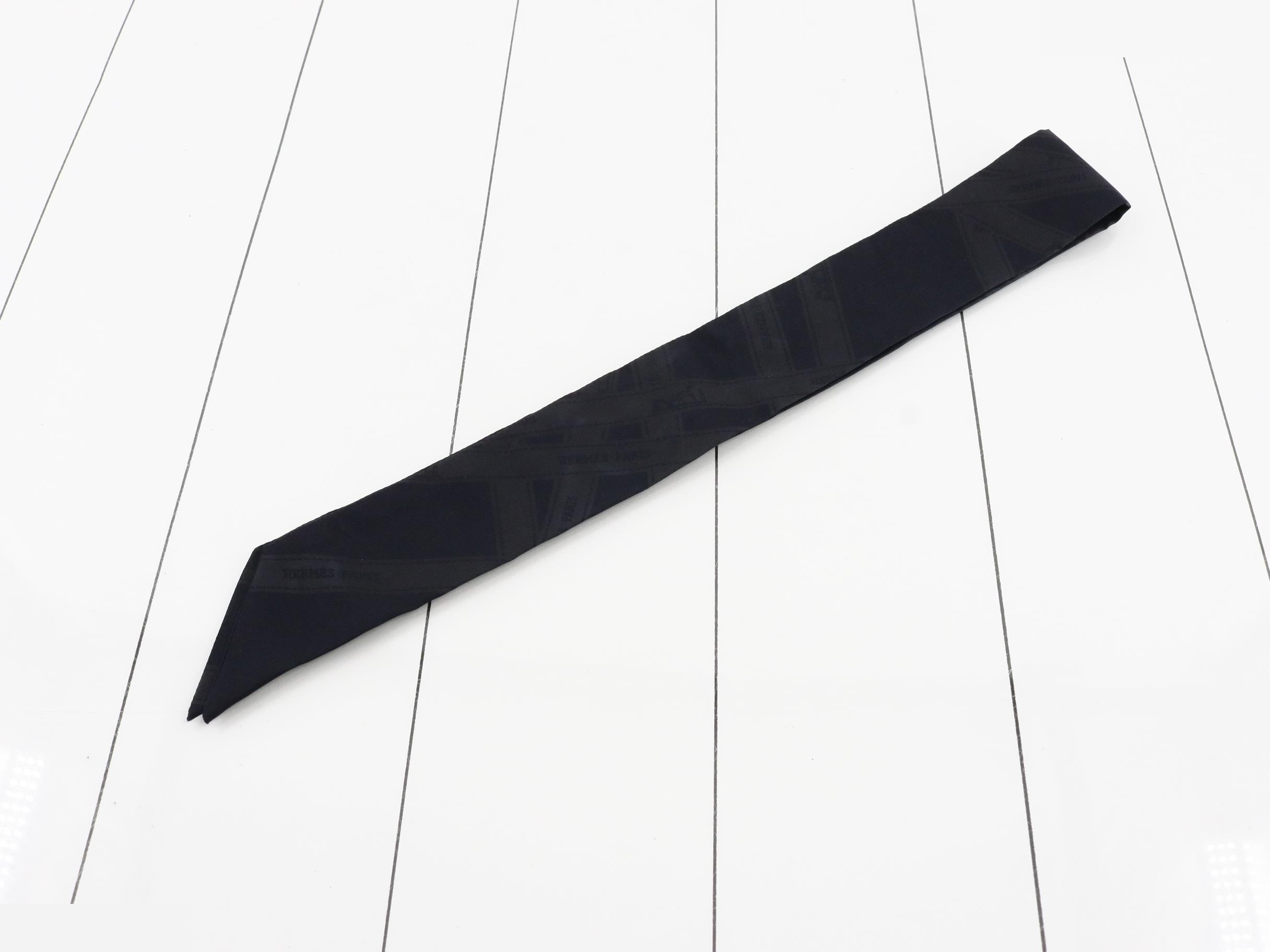 Bolduc Ribbon Twilly, 100% Silk, Black