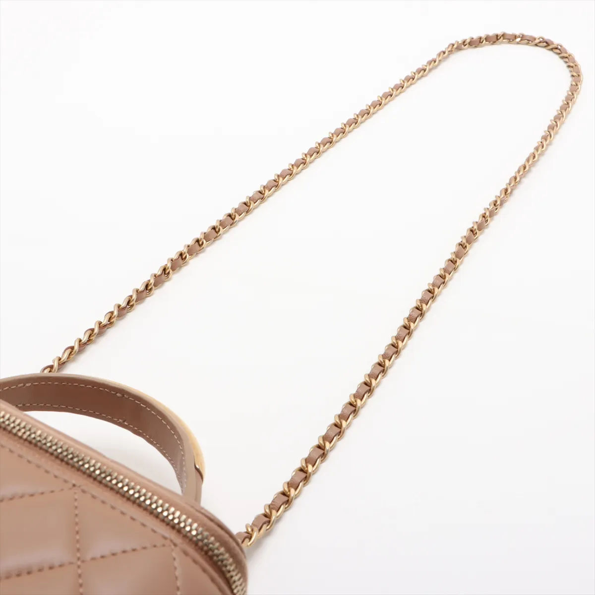 Matelasse Lambskin Vanity Bag Beige Gold Hardware LL2LG3AA Random Serial AP2199 — view 7